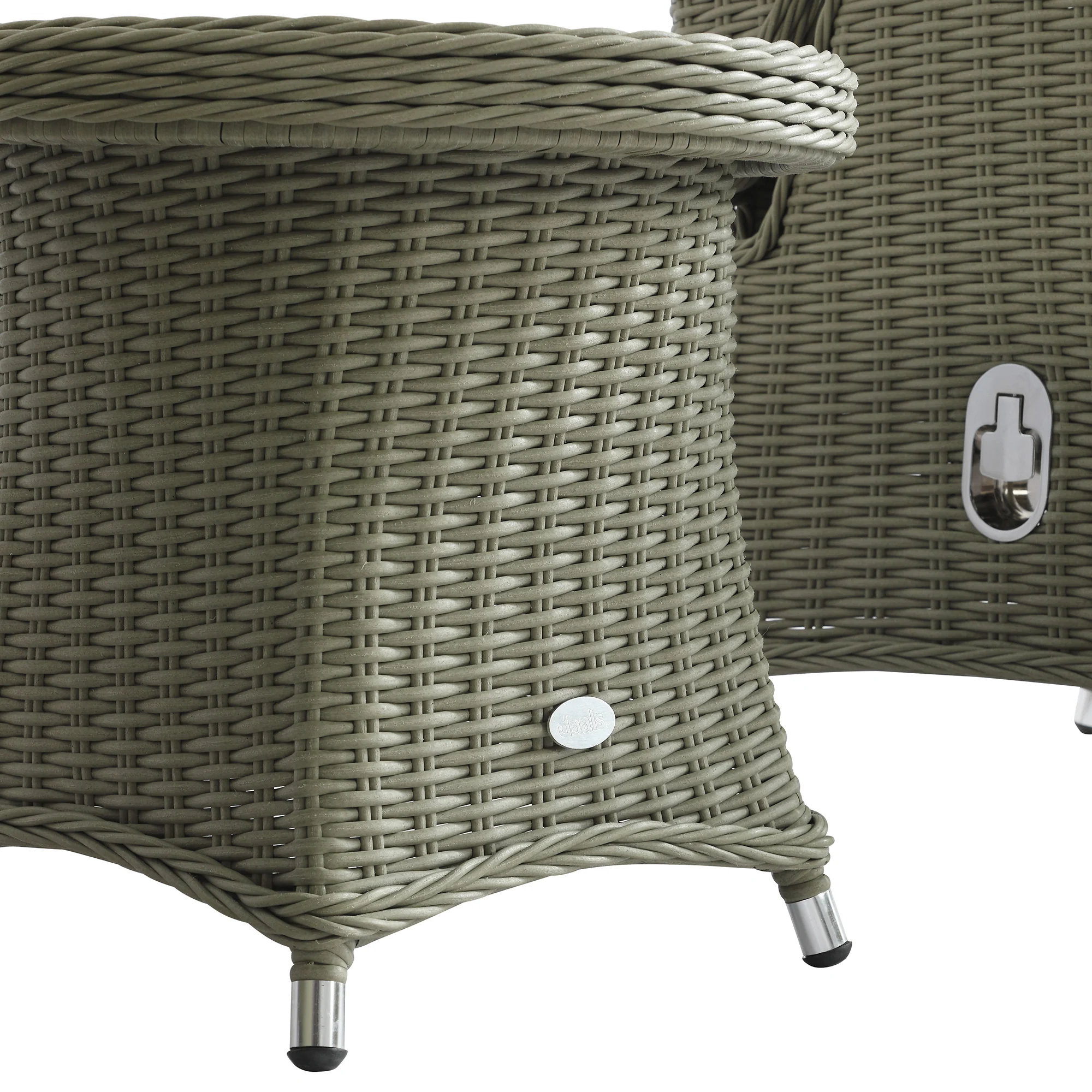 Hampshire 2-Seater Round Wicker Reclining Bistro Set with Stools, Desert Sage - Image 20