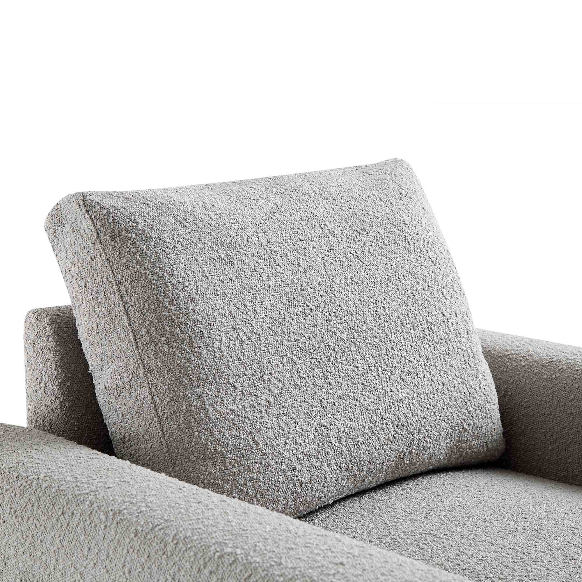 Hampstead Grey Boucle Curved Armchair - Image 8