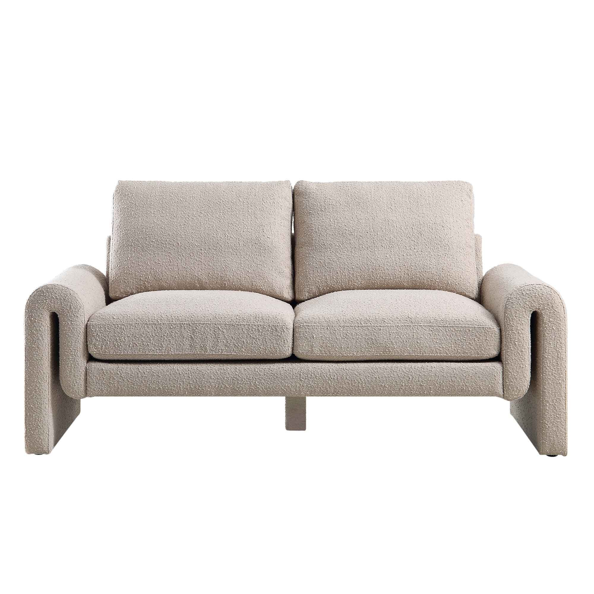 Hampstead Taupe Boucle Curved 2-Seater Sofa - Image 3