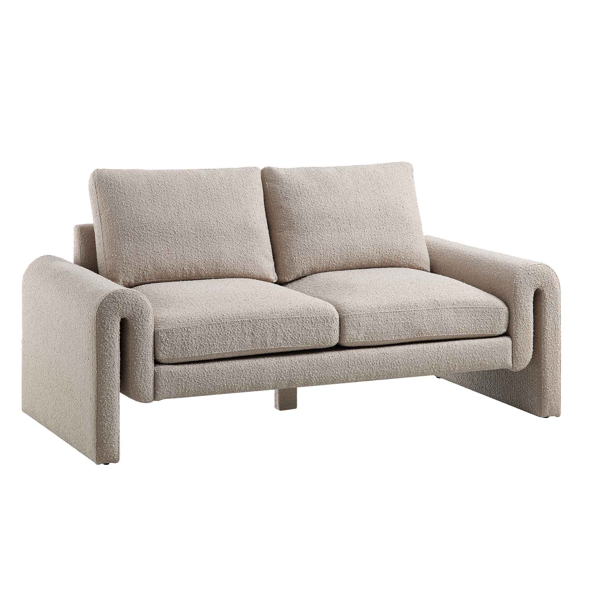 Hampstead Taupe Boucle Curved 2-Seater Sofa - Image 4