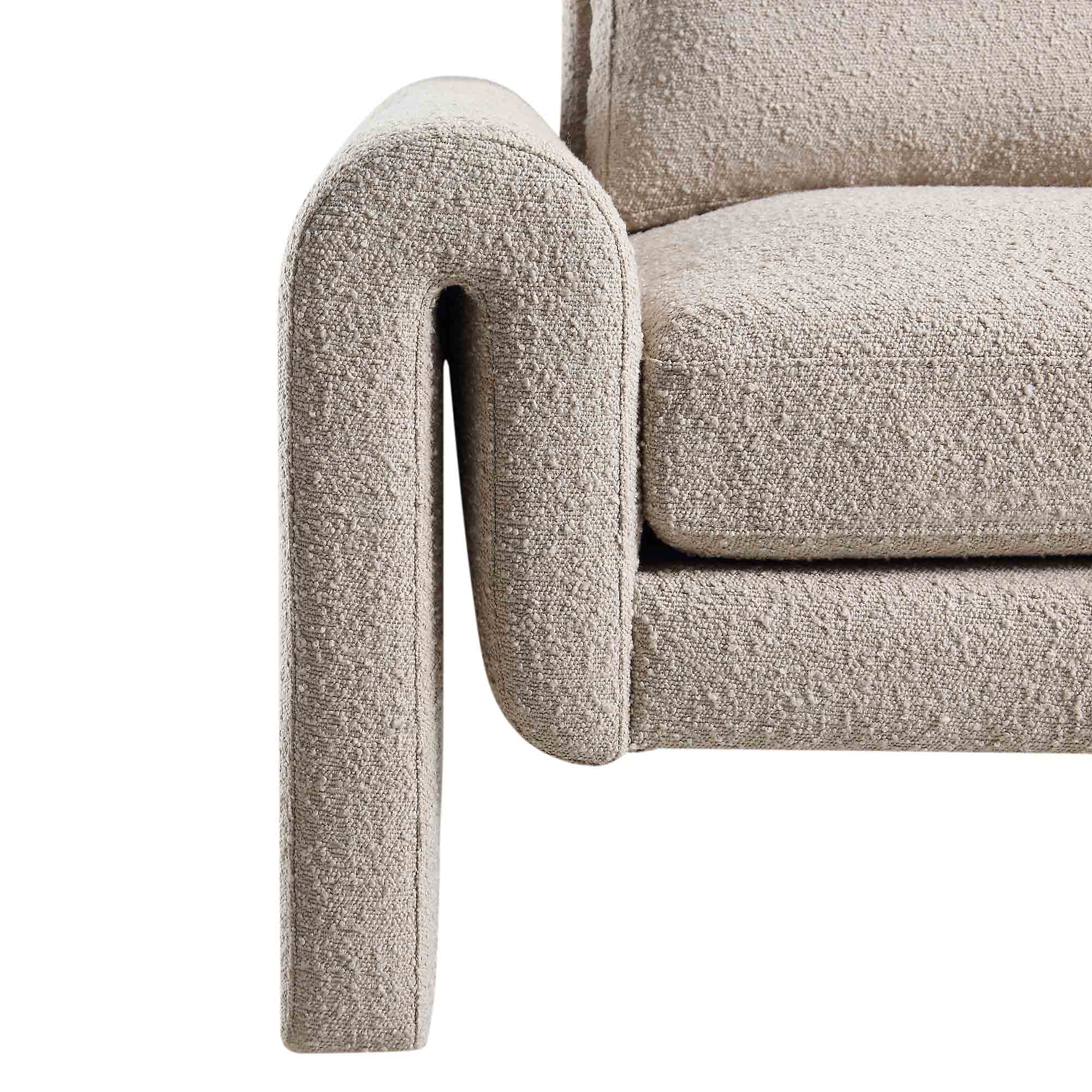 Hampstead Taupe Boucle Curved Armchair - Image 11