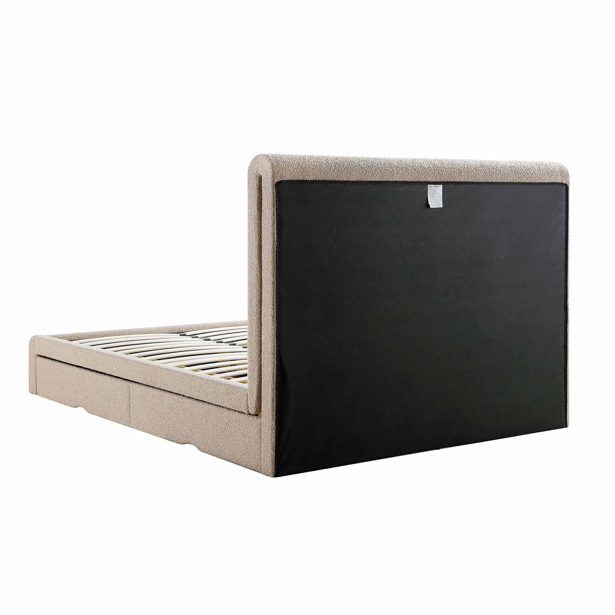 Hampstead Taupe Boucle Curved Bed with 4-Drawer Storage - Image 10