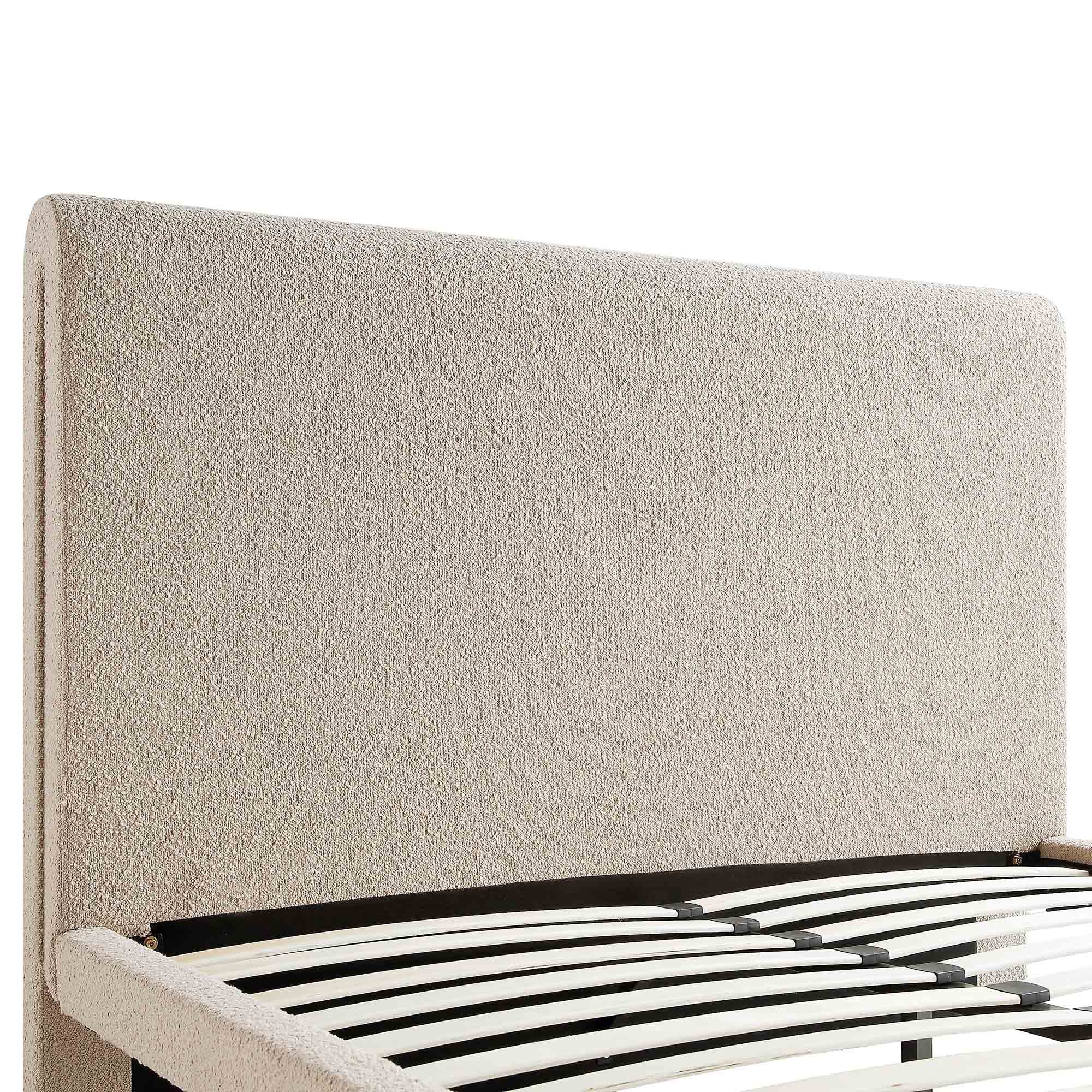 Hampstead Taupe Boucle Curved Bed with 4-Drawer Storage - Image 11