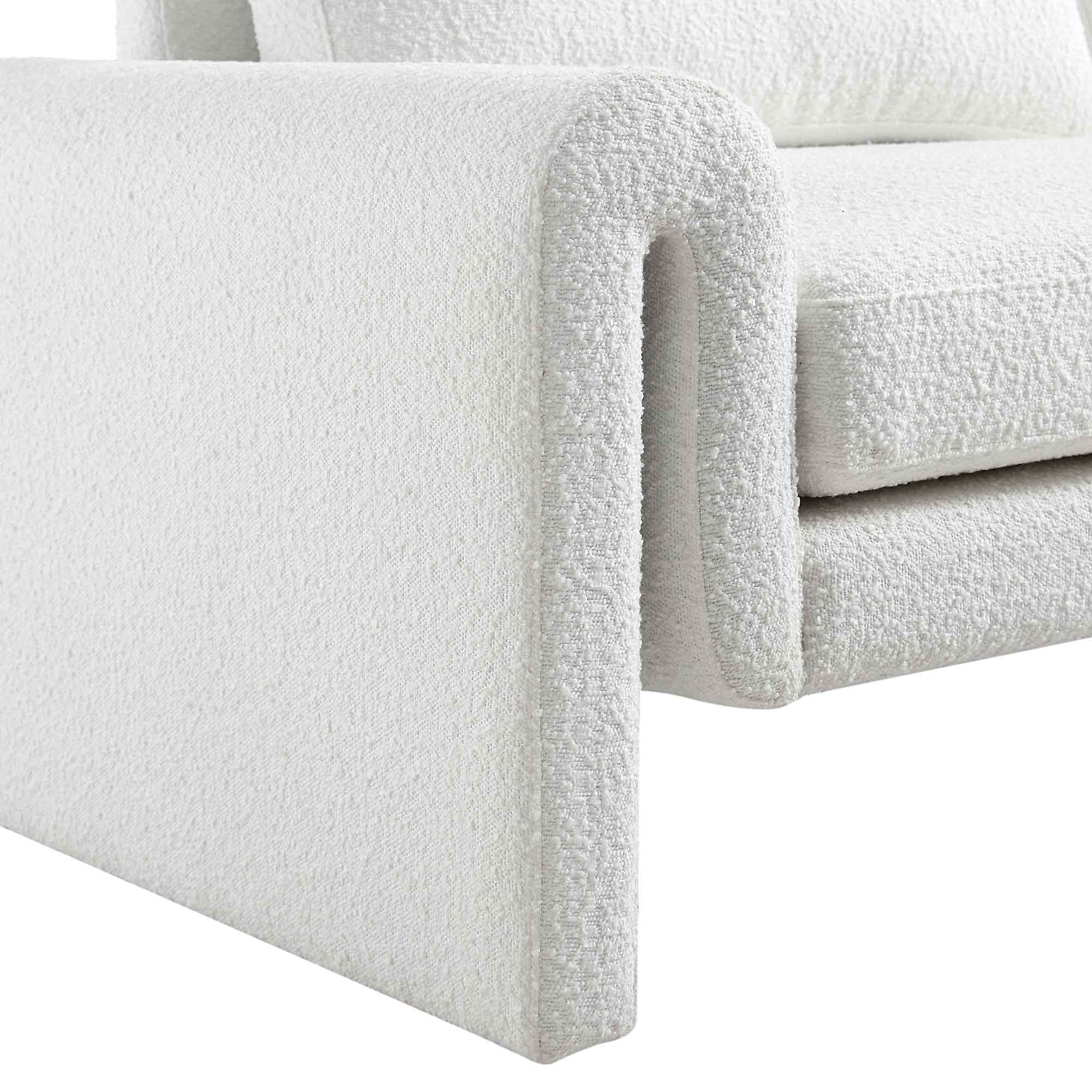 Hampstead White Boucle Curved 3-Seater Sofa - Image 12
