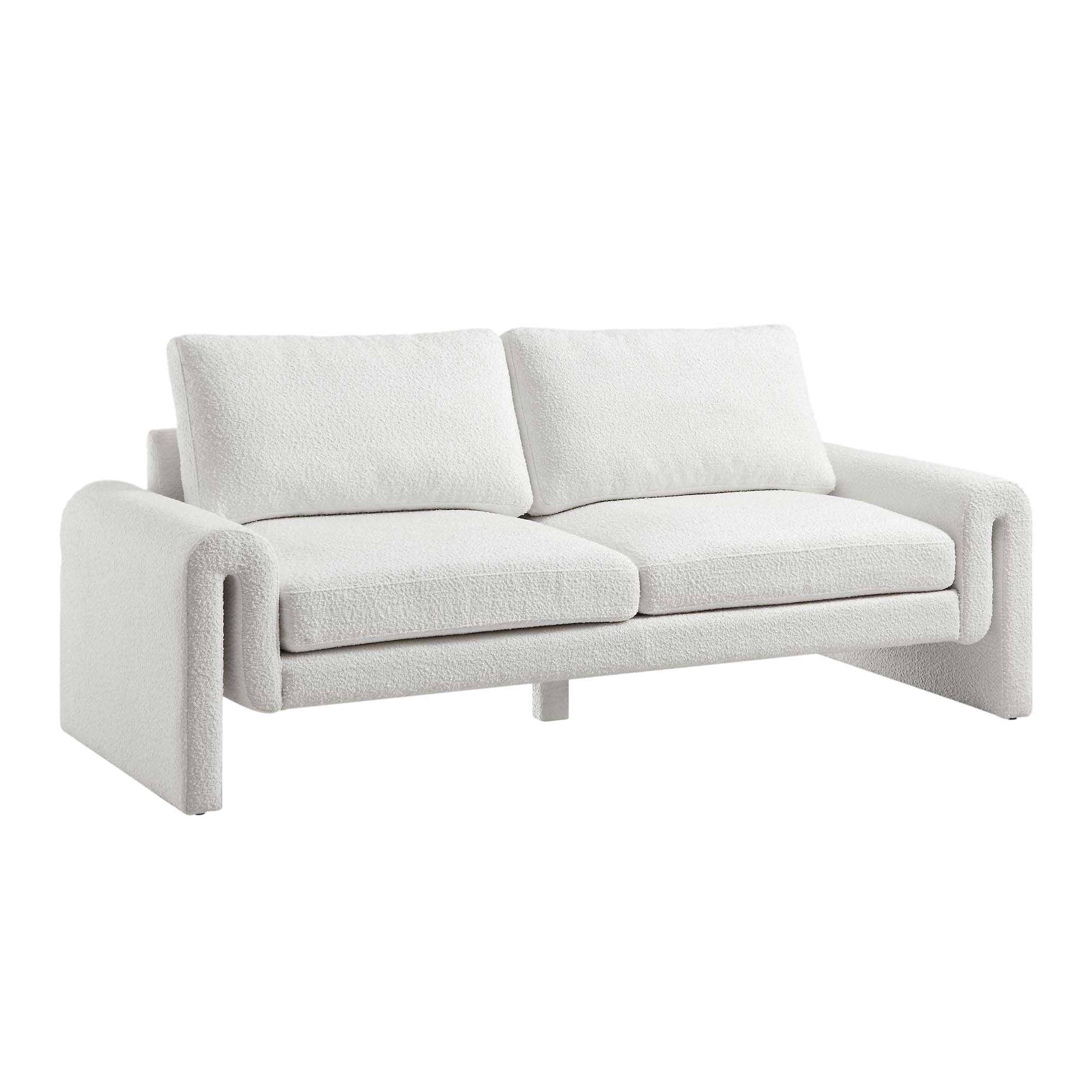 Hampstead White Boucle Curved 3-Seater Sofa - Image 5