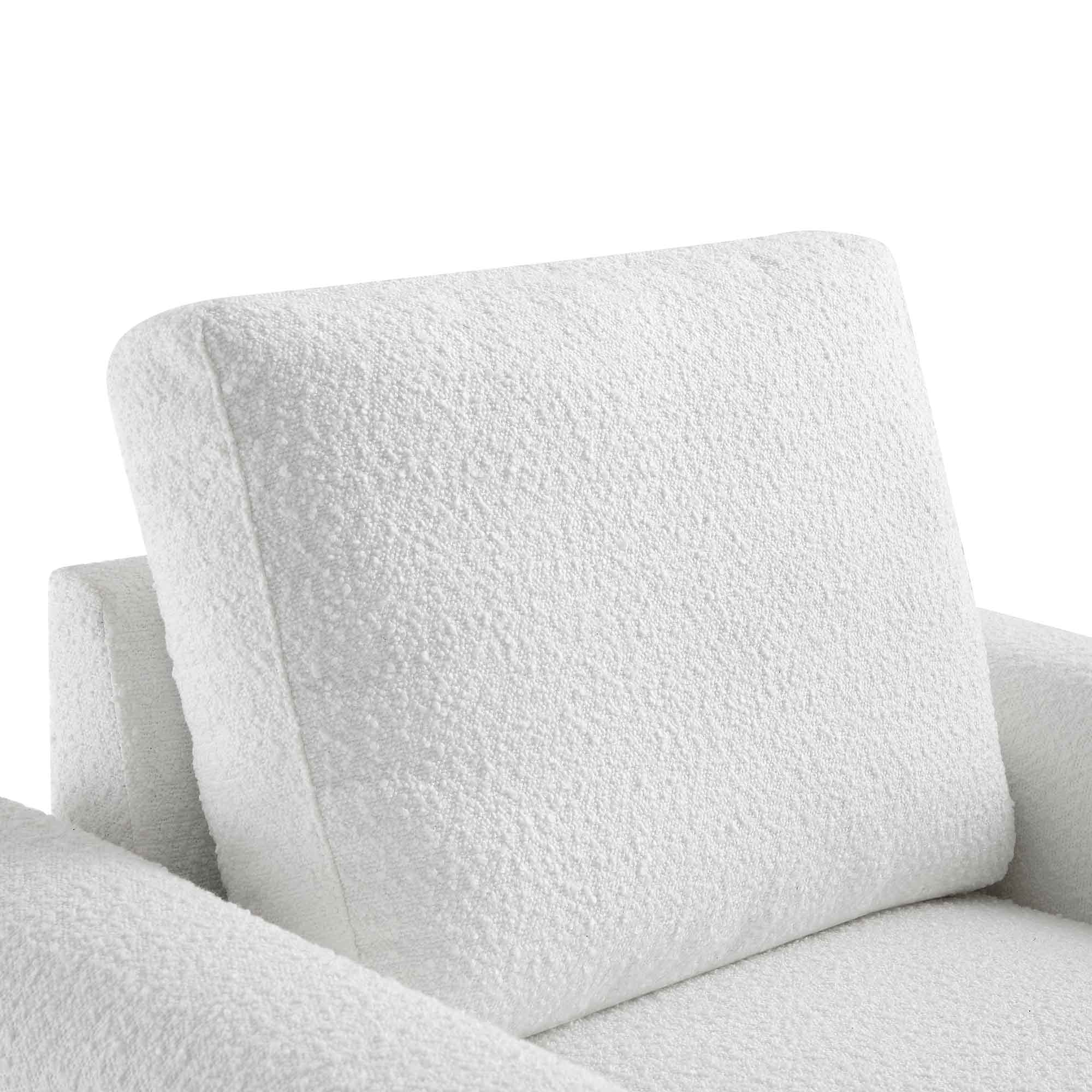Hampstead White Boucle Curved Armchair - Image 8