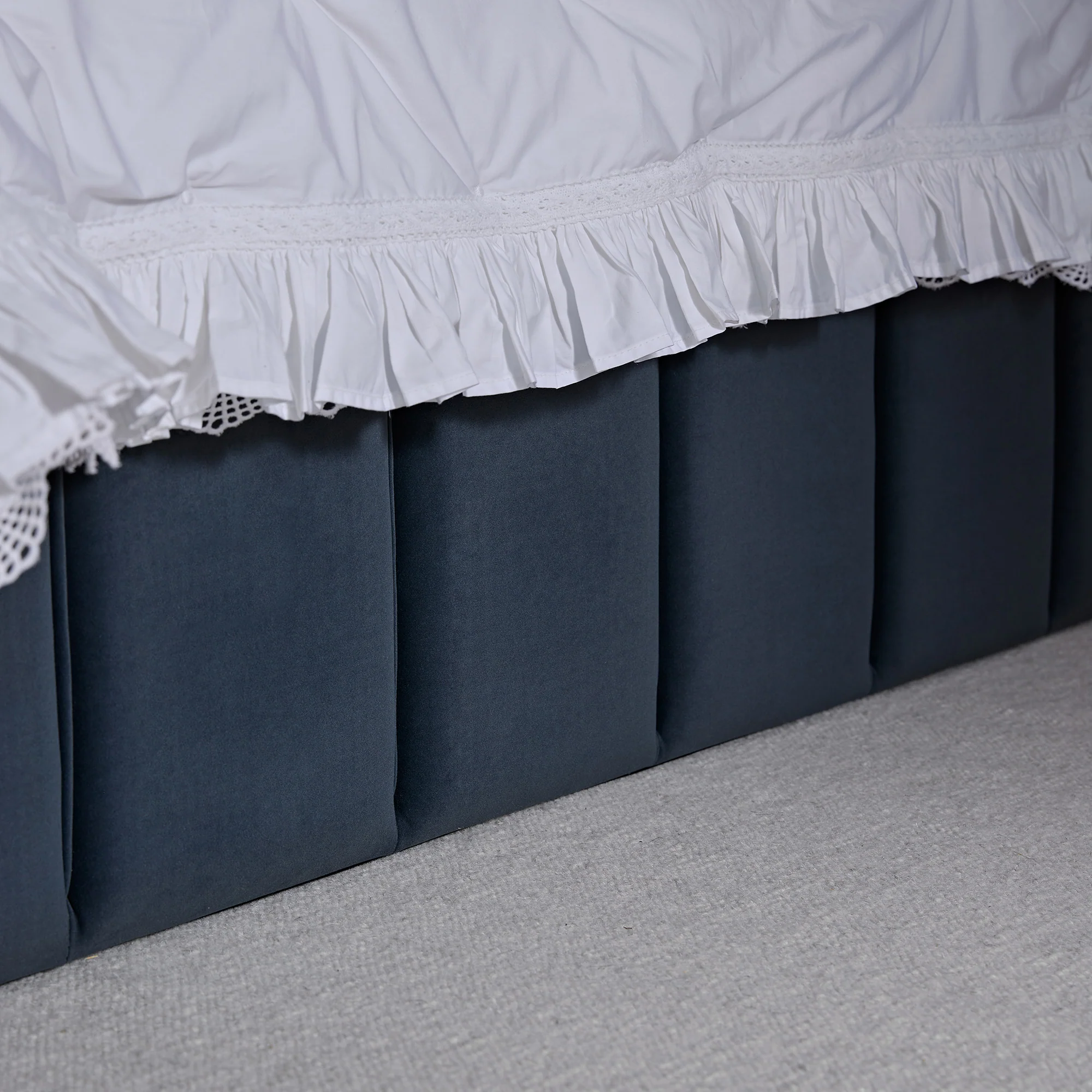 Hana Ottoman Storage Bed, Aegean Blue Velvet - Image 5
