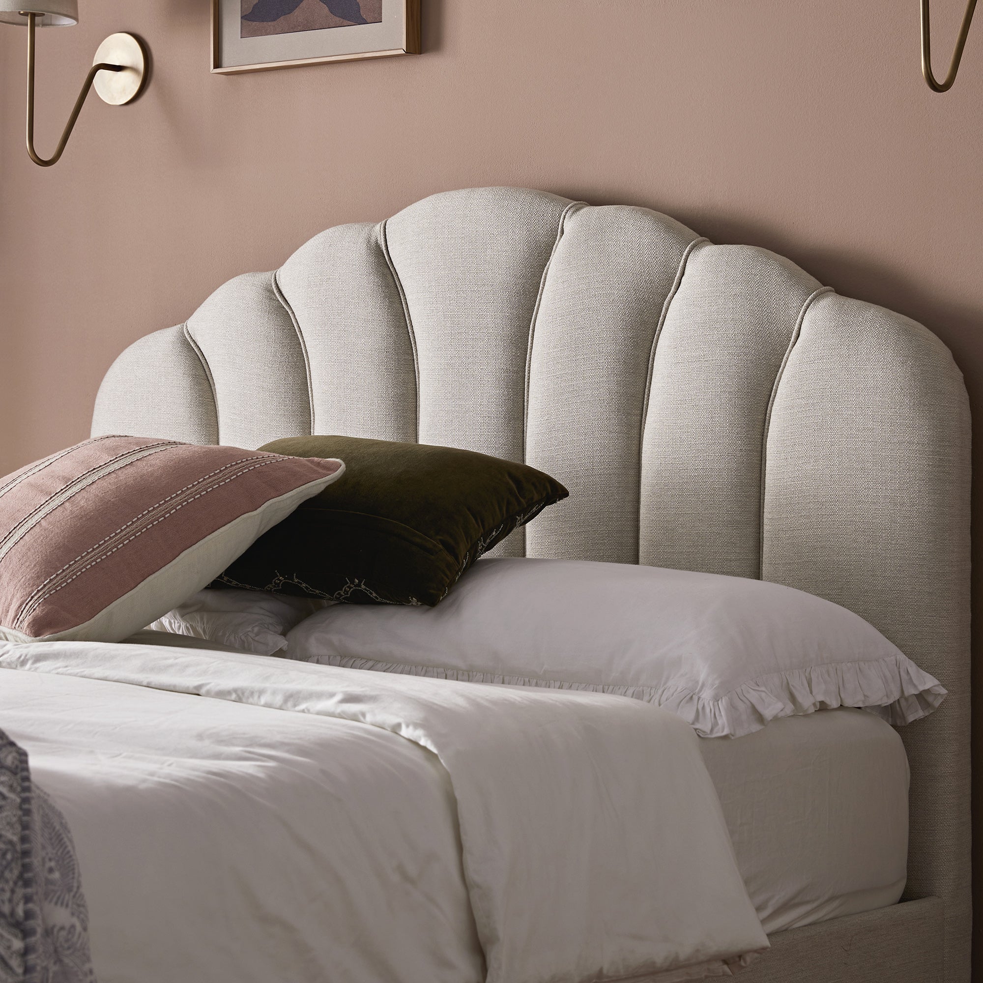 Hana Ottoman Storage Bed, Ivory Weave Fabric - Image 4
