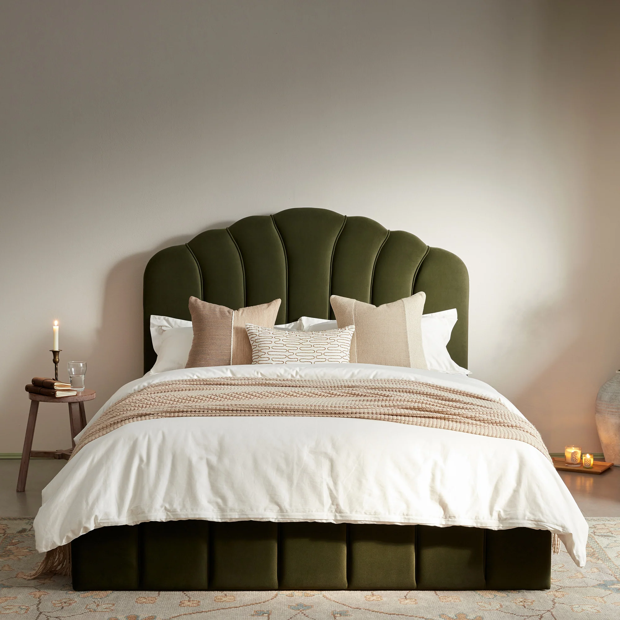 Hana Ottoman Storage Bed, Moss Green Velvet - Image 2