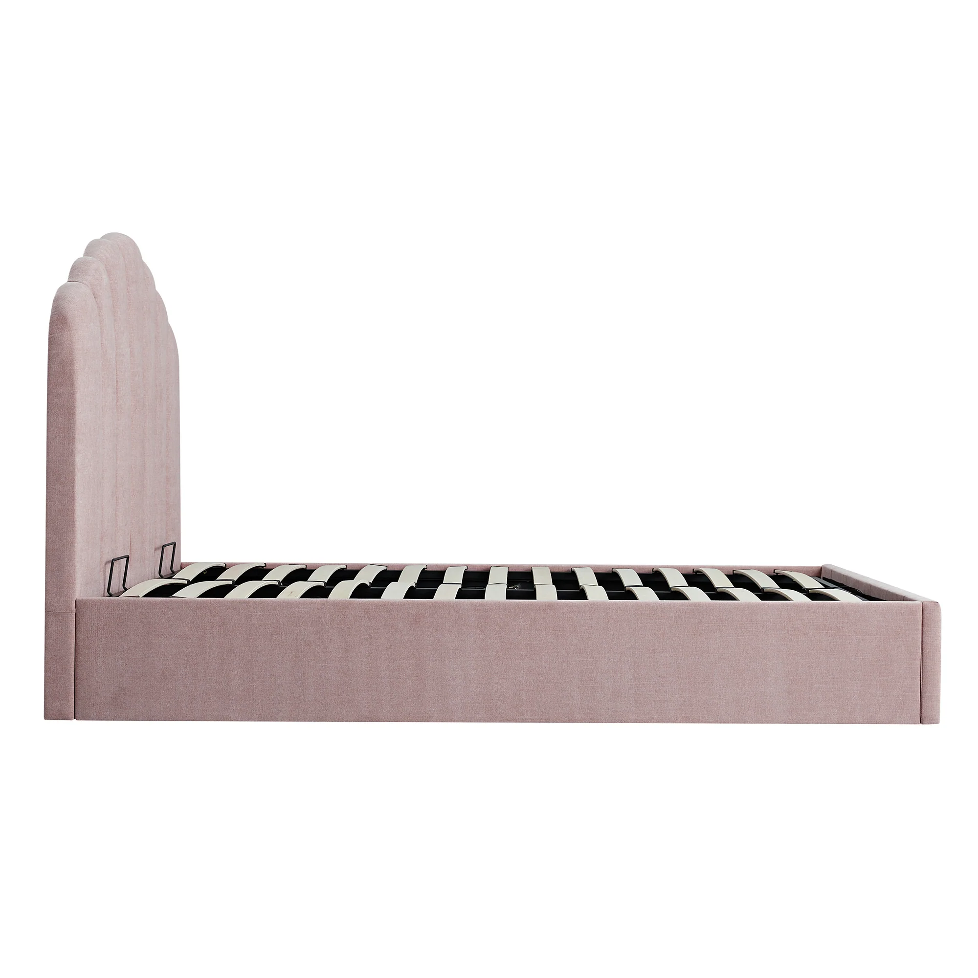 Hana Ottoman Storage Bed, Petal Pink Chenille - Image 13