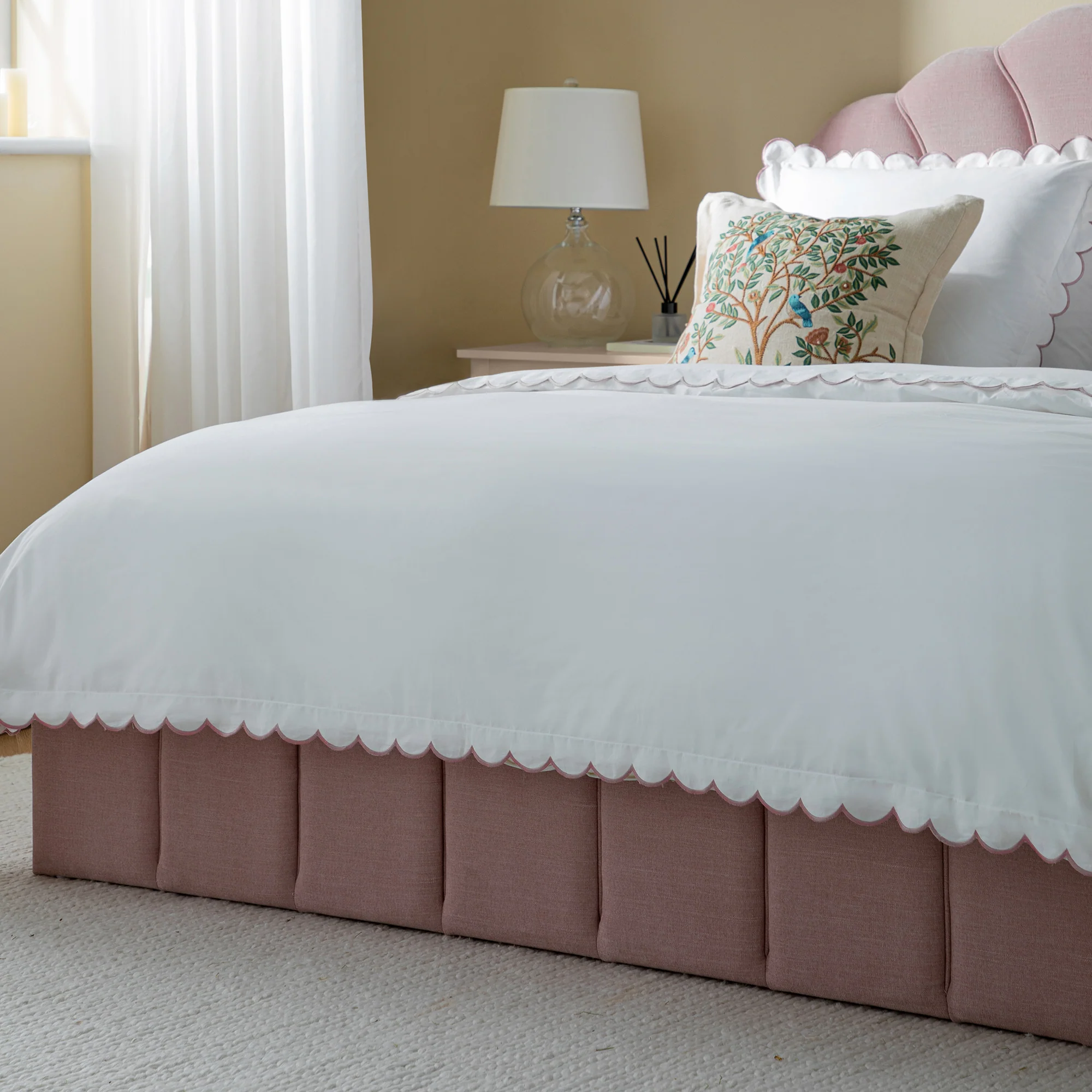 Hana Ottoman Storage Bed, Petal Pink Chenille - Image 6