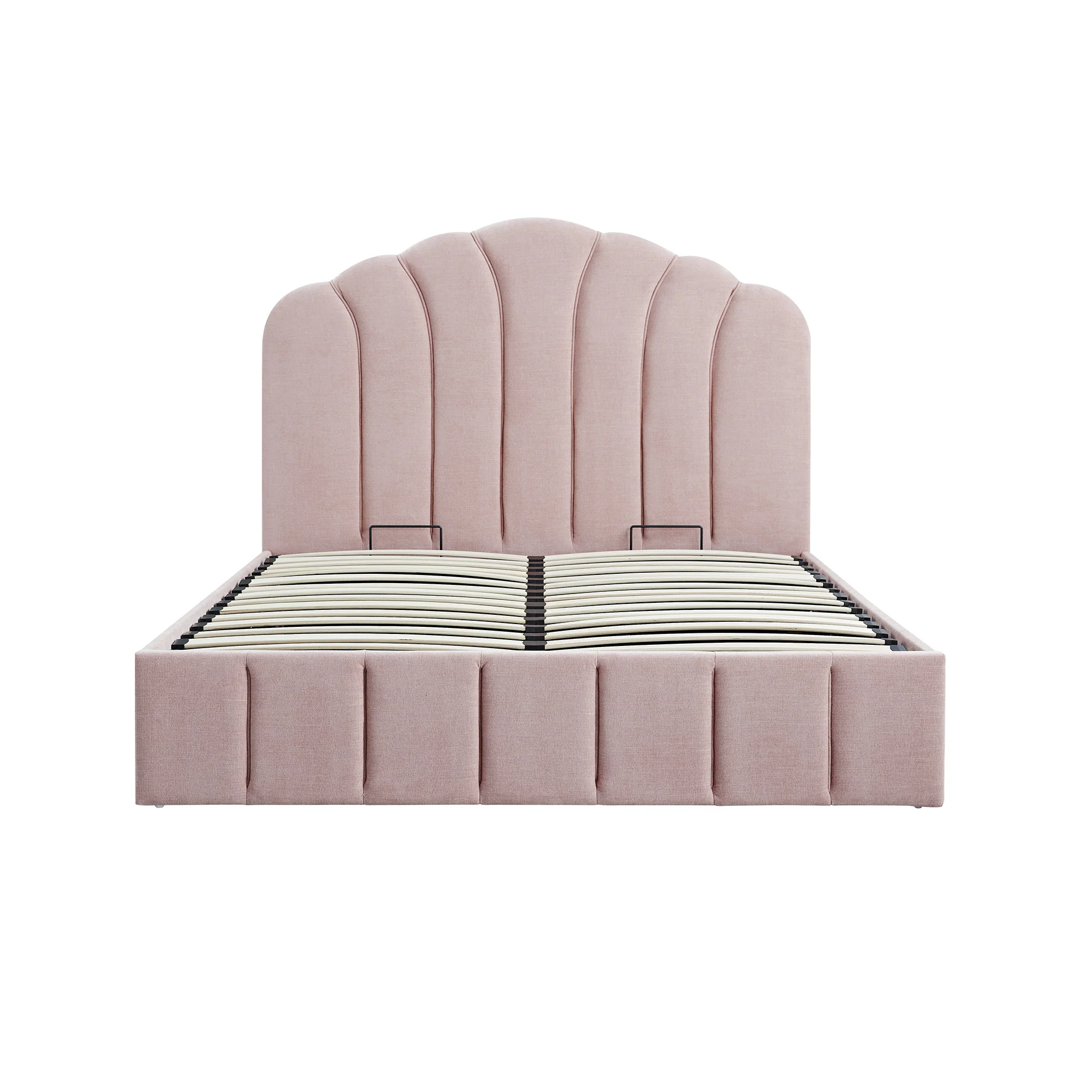 Hana Ottoman Storage Bed, Petal Pink Chenille - Image 8