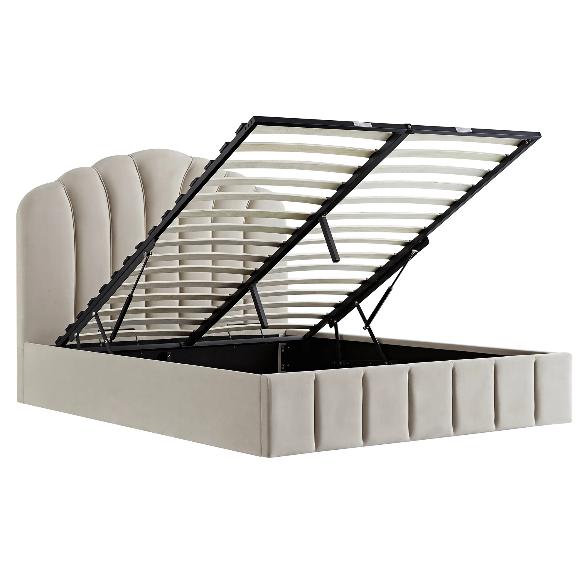 Hana Ottoman Storage Bed, Warm Stone Velvet - Image 10