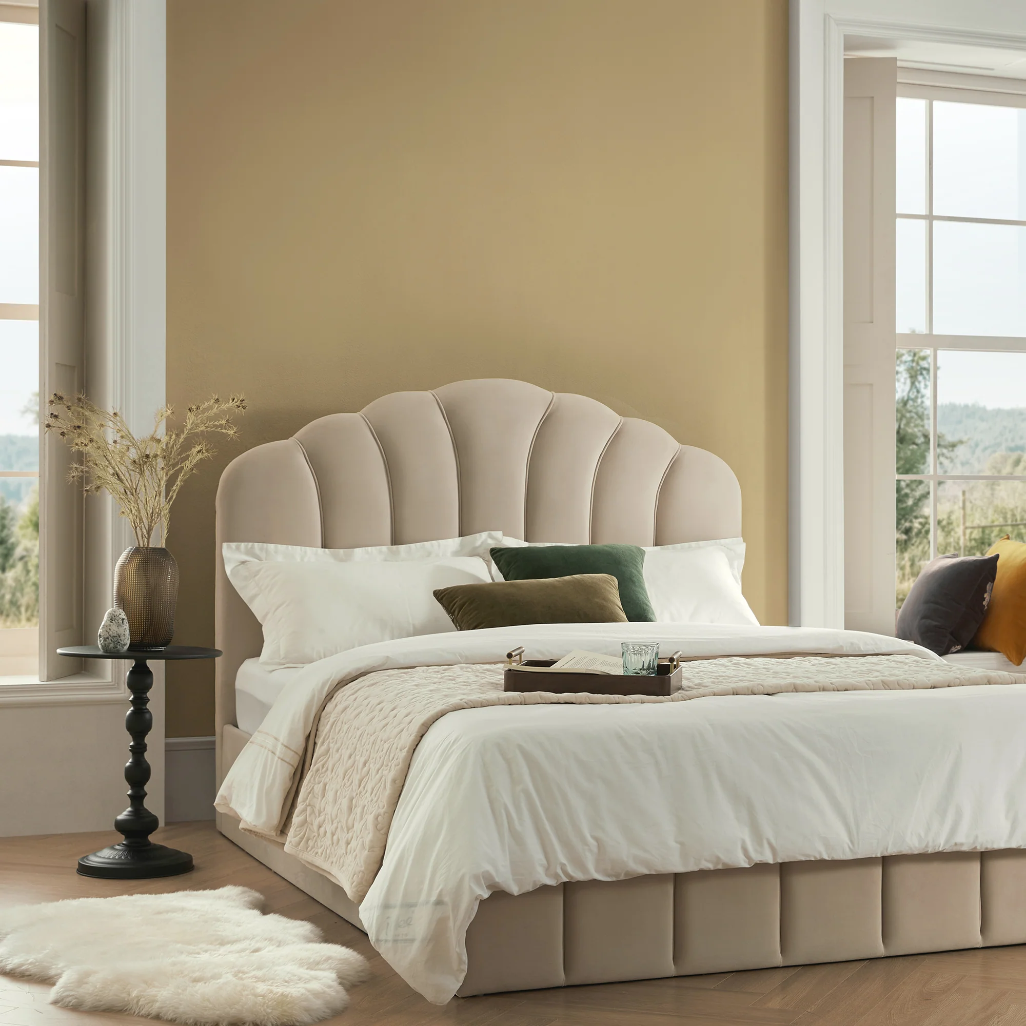 Hana Ottoman Storage Bed, Warm Stone Velvet - Image 2