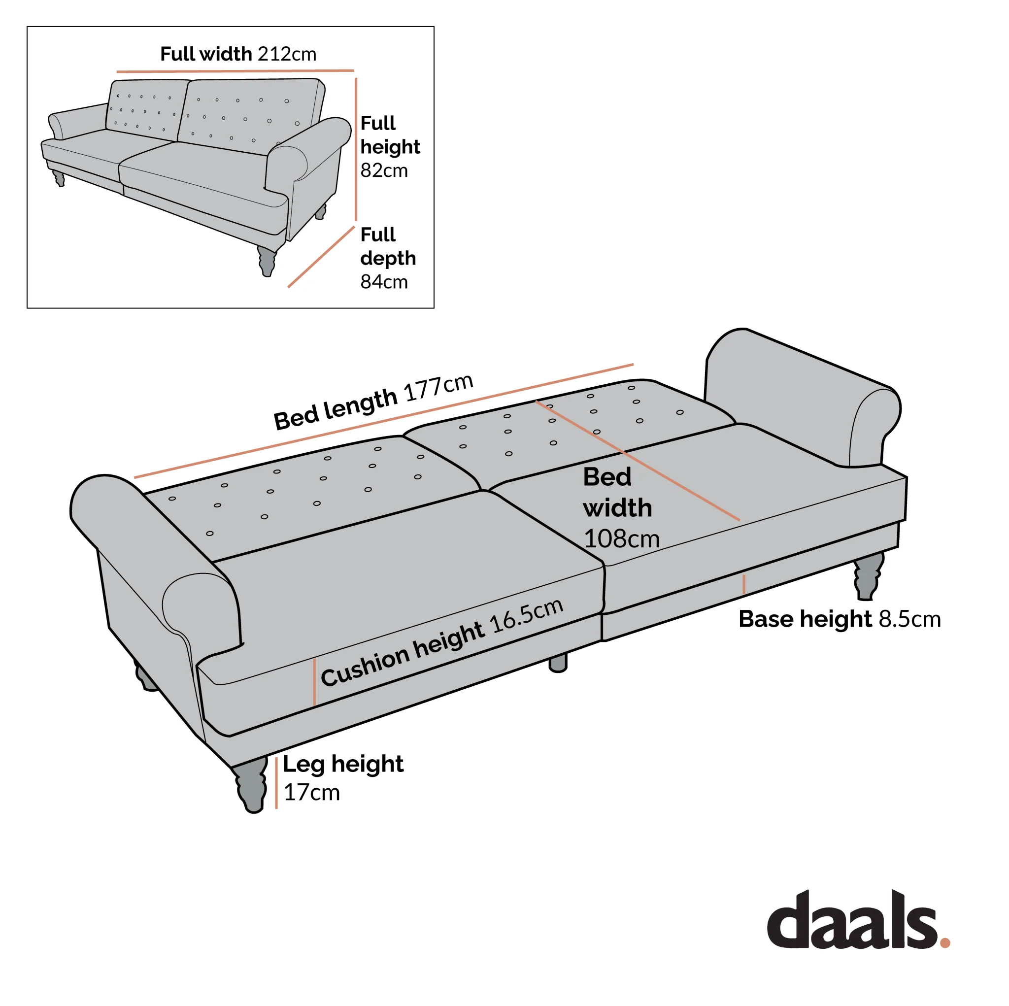 Hanney 3-Seater Chesterfield Sofabed in Mustard Yellow Velvet - Image 10