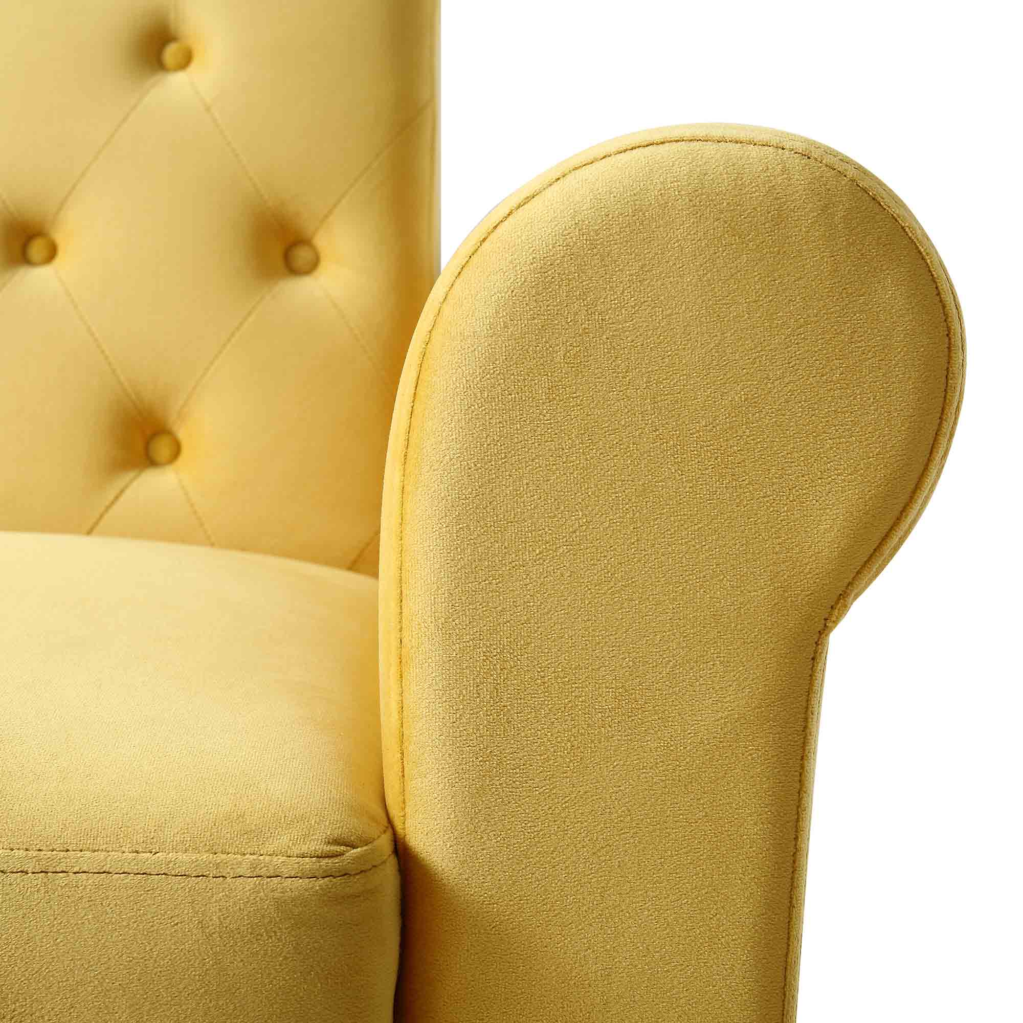 Hanney Chesterfield Chaise Sofabed in Mustard Yellow Velvet - Image 16