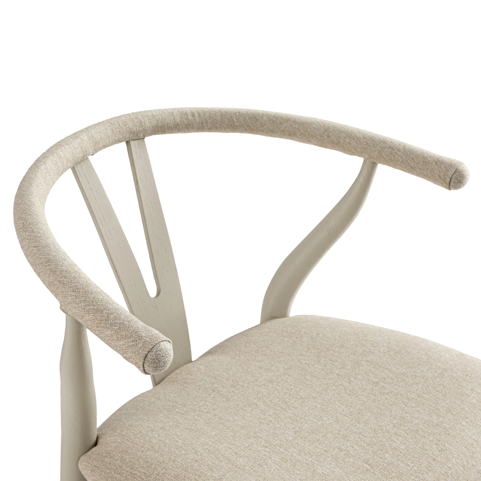 Hansel Bar Stool, Taupe Frame with Oatmeal Fabric Seat - Image 8