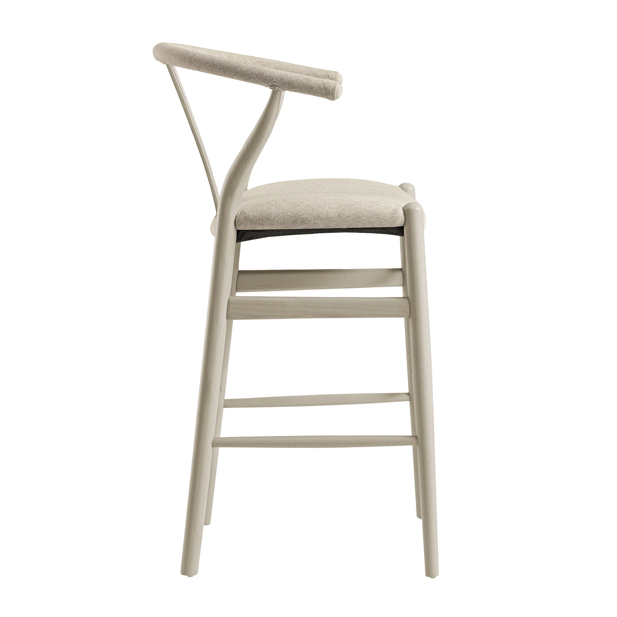 Hansel Counter Stool, Taupe Frame with Oatmeal Fabric Seat - Image 9