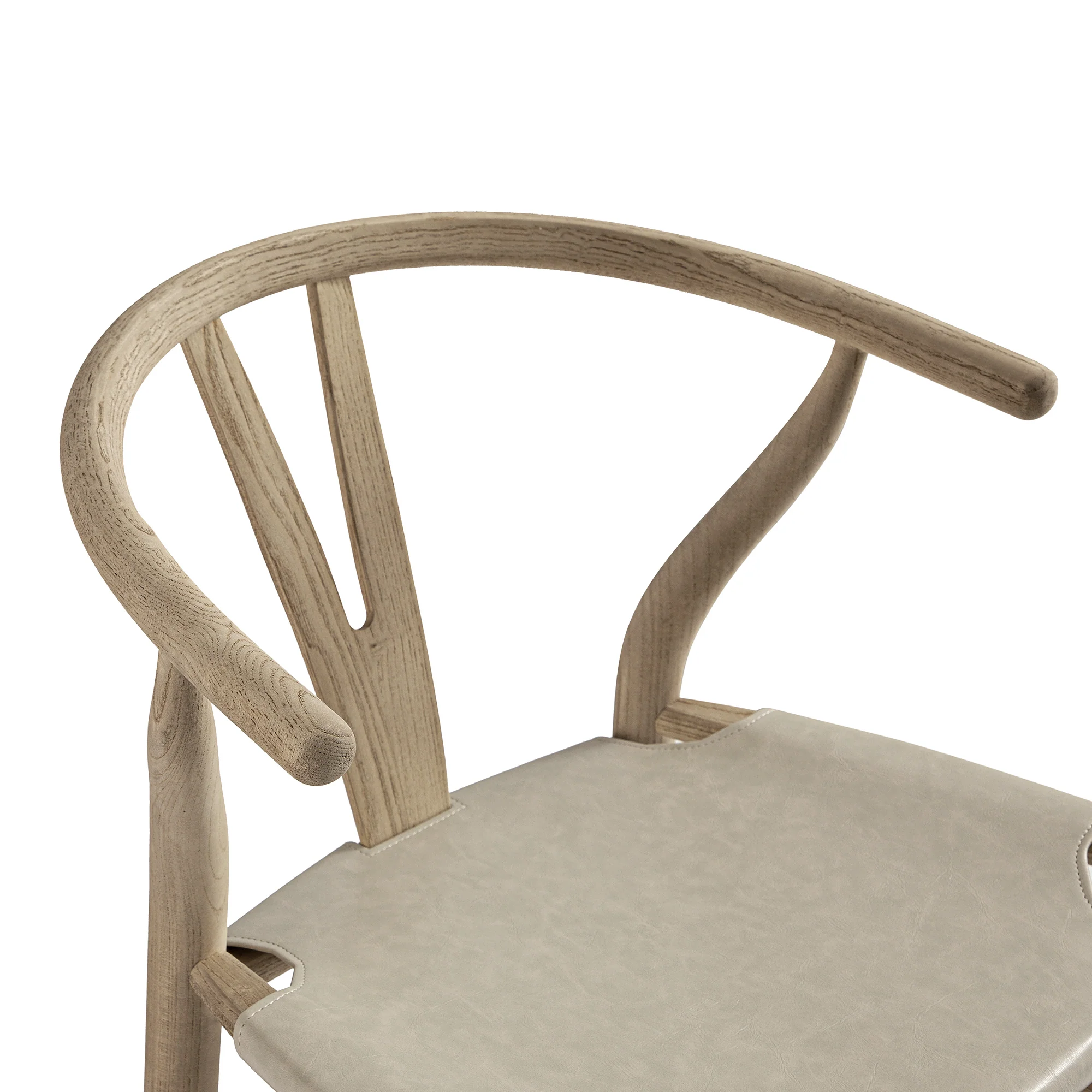 Hansel Counter Stool, Weathered Elm Frame with Light Grey Faux Leather Seat - Image 12