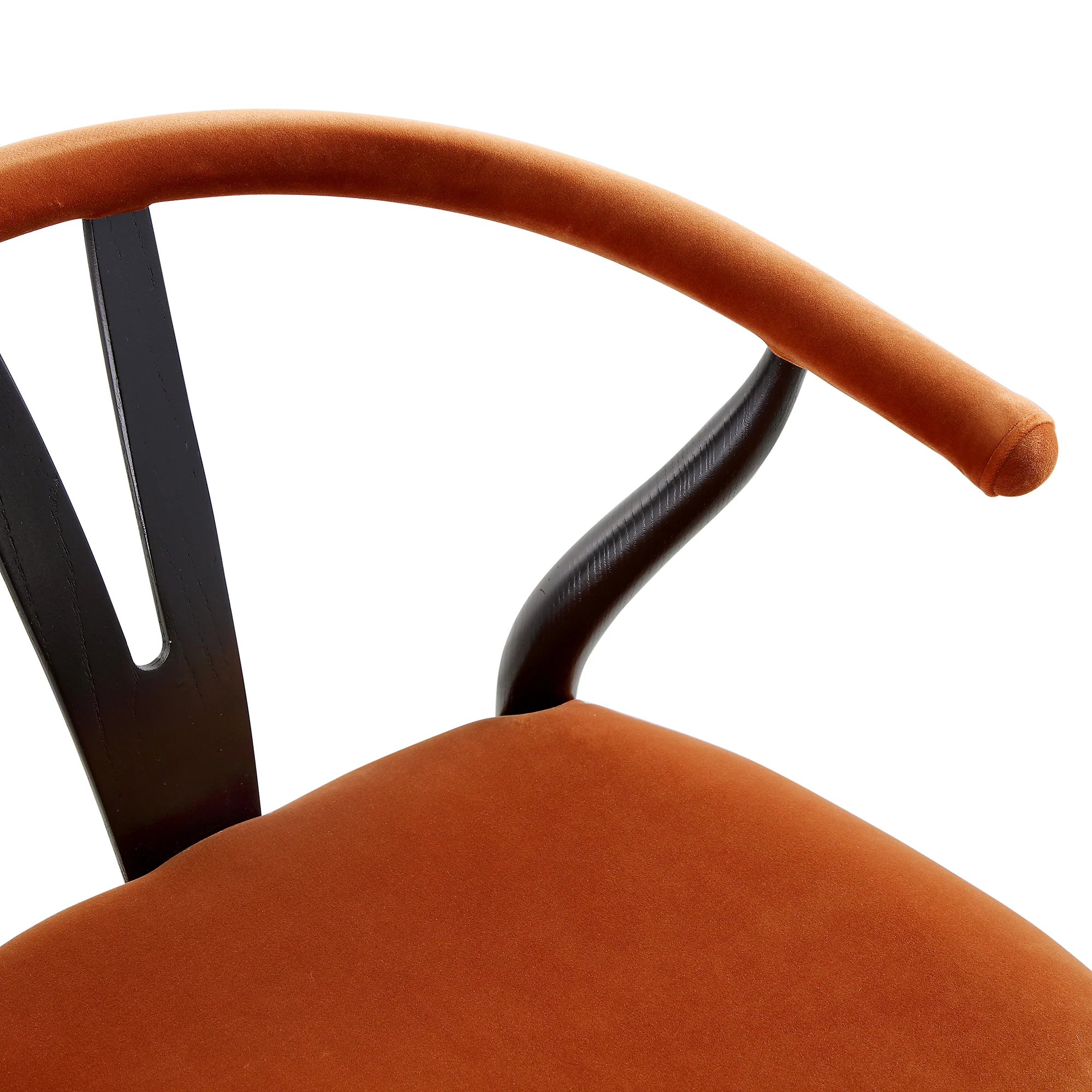 Hansel Upholstered Counter Stool, Rust Velvet and Black Frame - Image 12