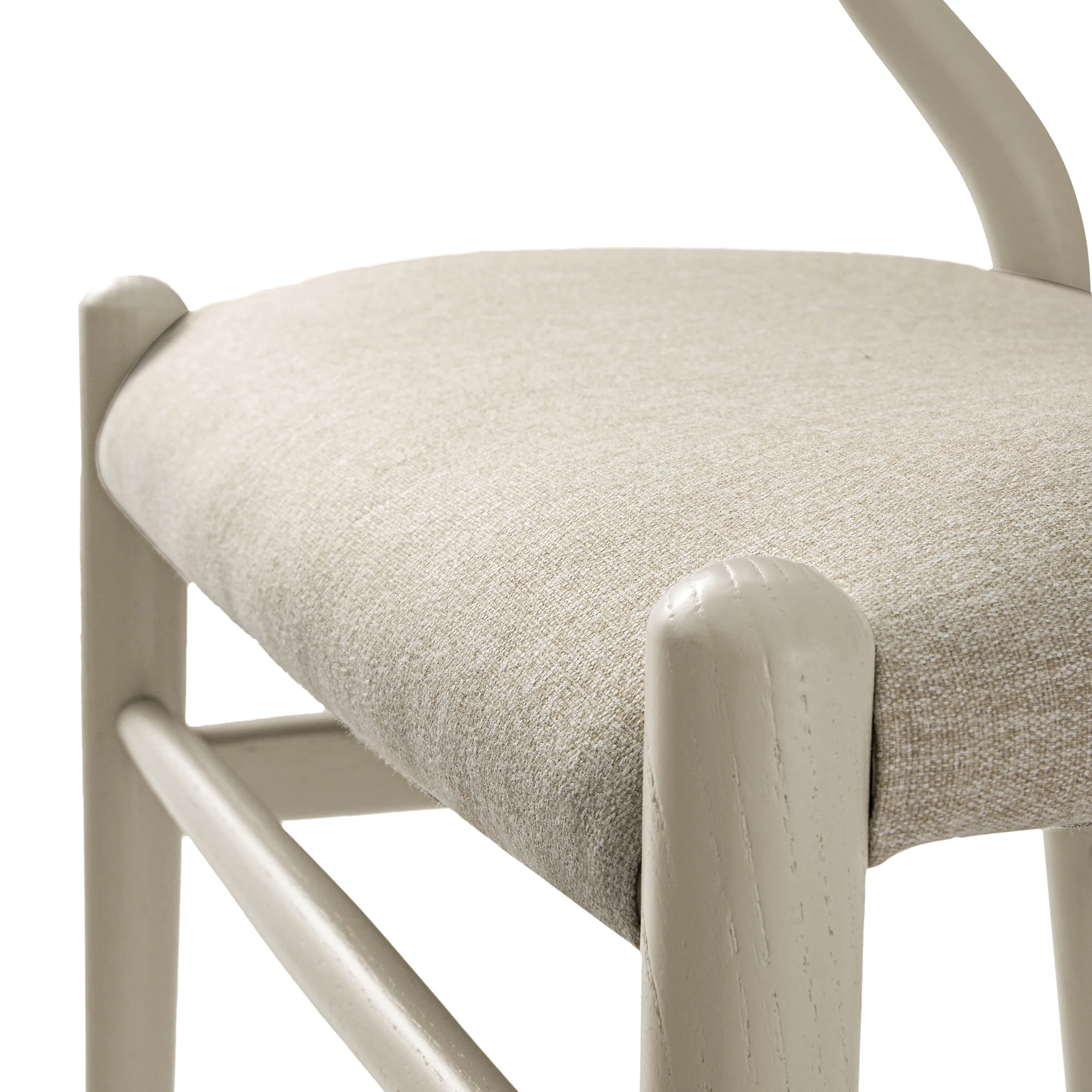 Hansel Upholstered Dining Chair, Taupe Frame with Oatmeal Fabric - Image 14