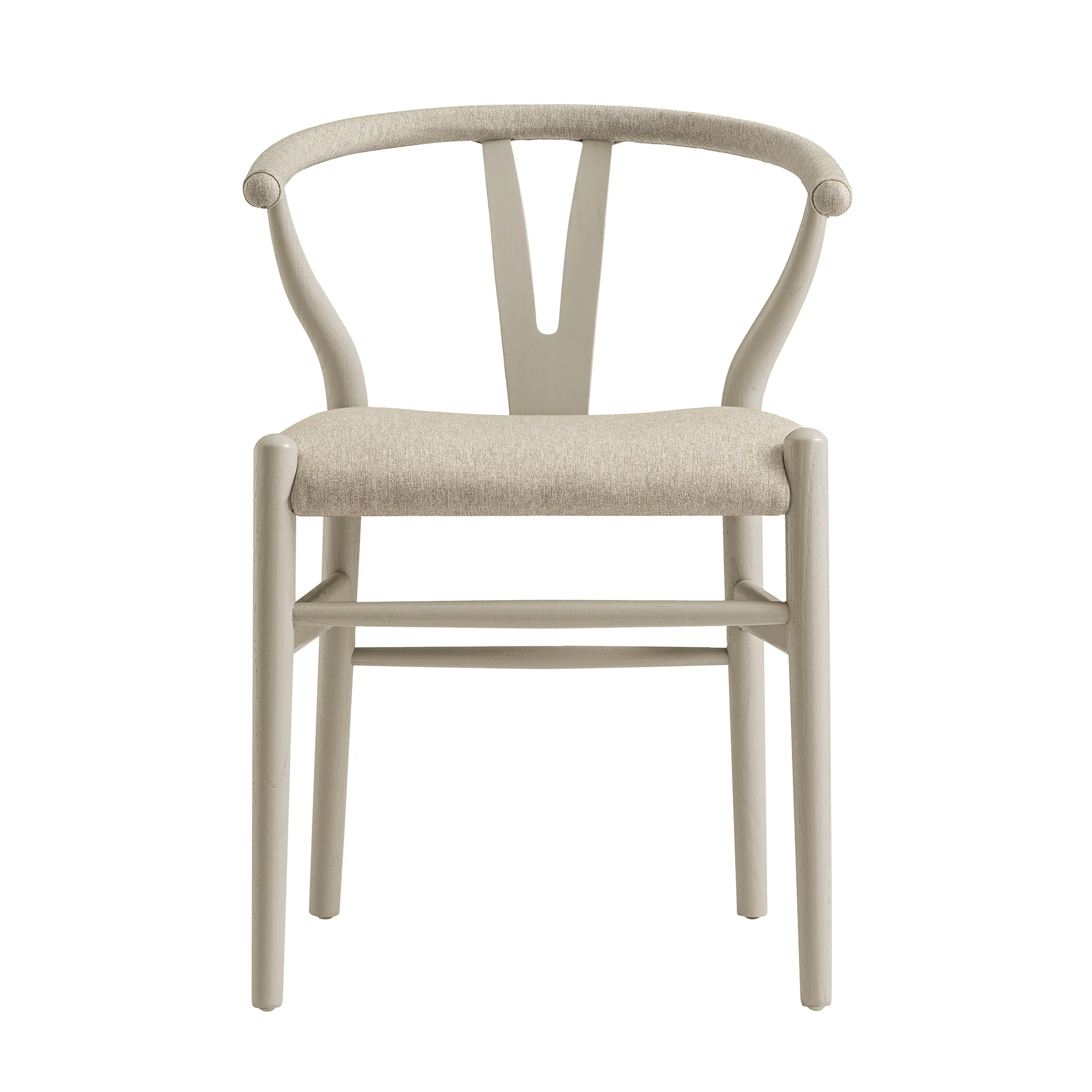 Hansel Upholstered Dining Chair, Taupe Frame with Oatmeal Fabric - Image 4
