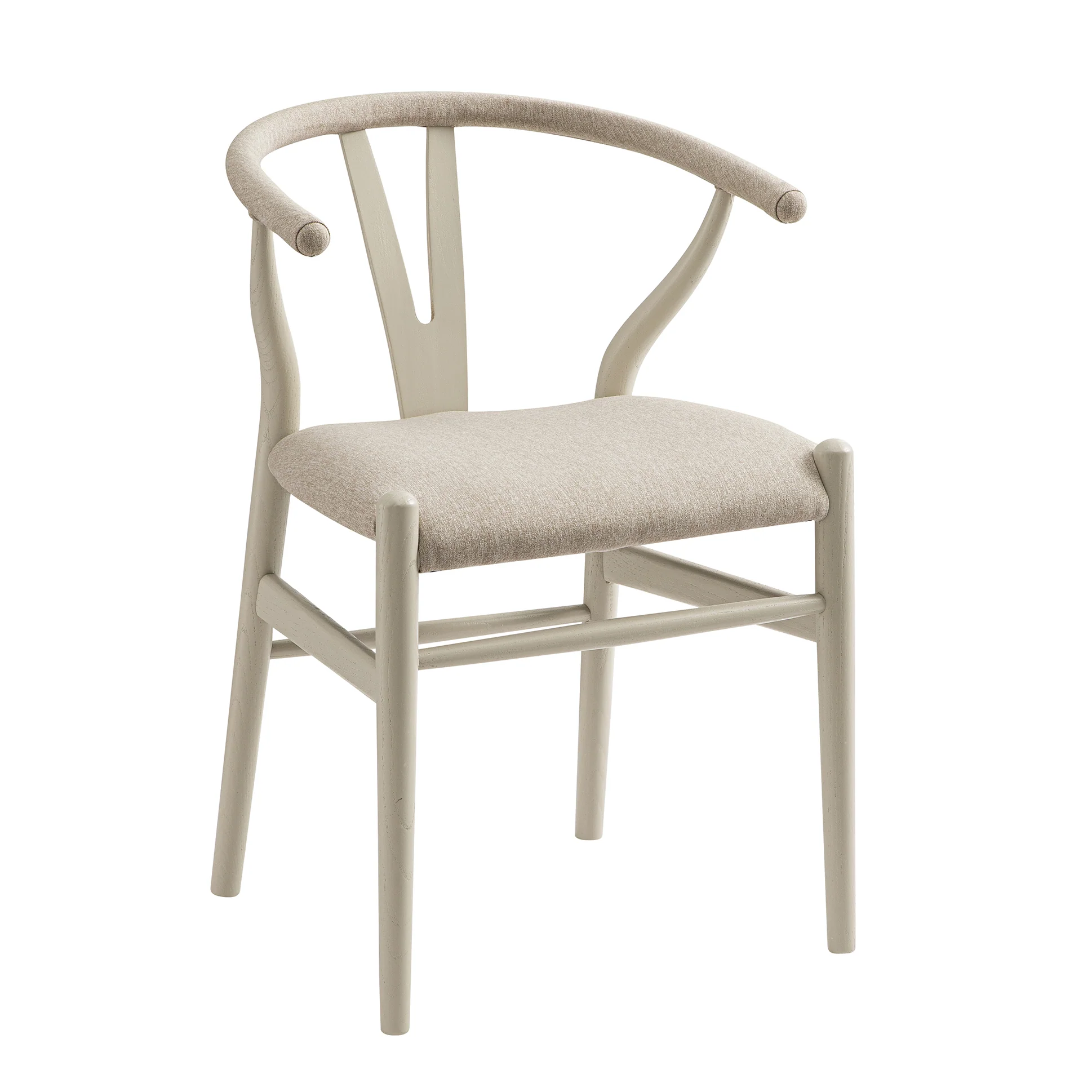 Hansel Upholstered Dining Chair, Taupe Frame with Oatmeal Fabric - Image 5
