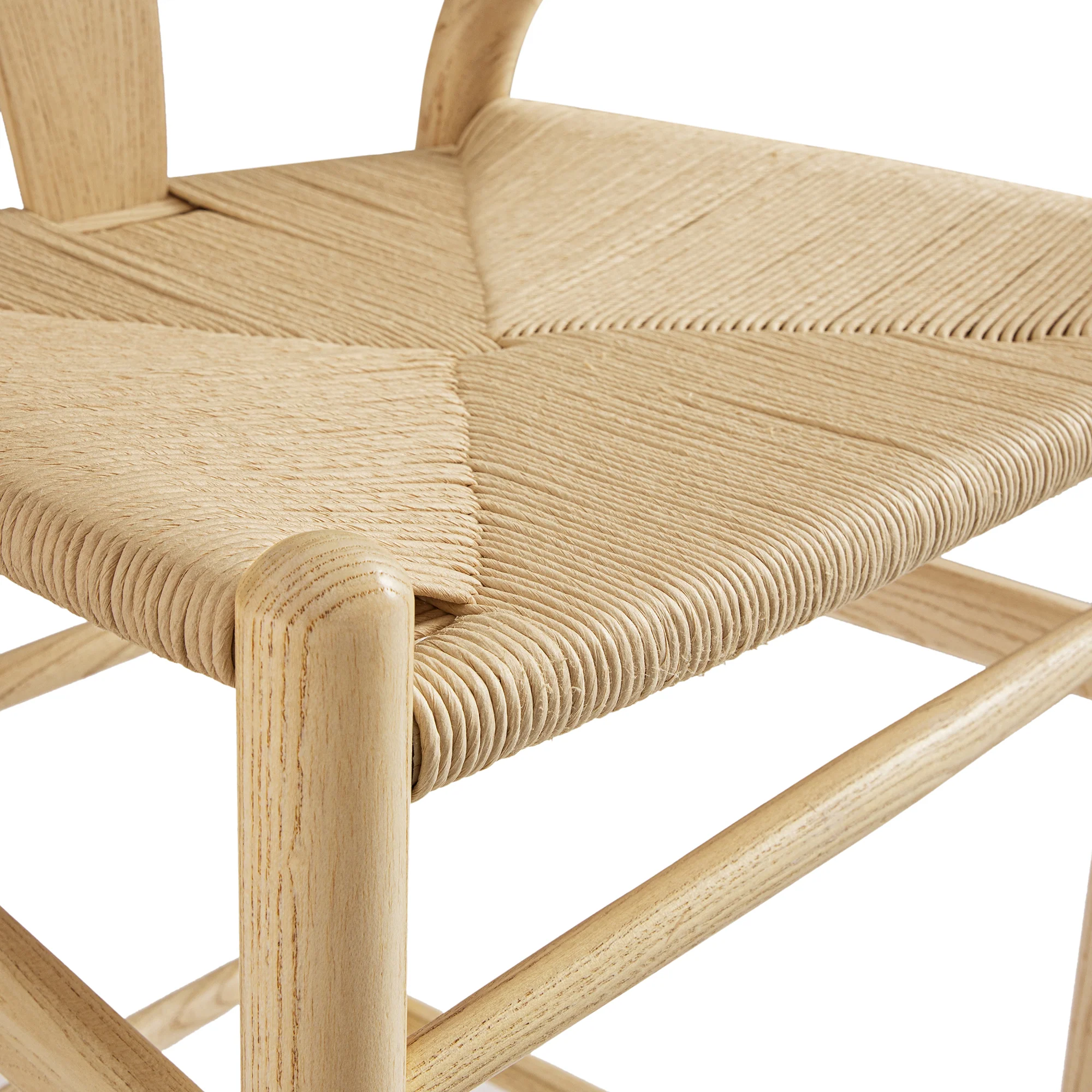 Hansel Wooden Natural Weave Bar Stool, Natural Frame - Image 10