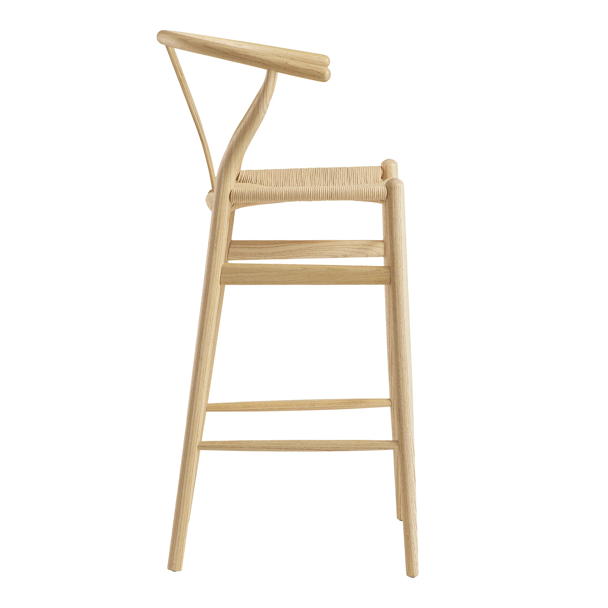 Hansel Wooden Natural Weave Bar Stool, Natural Frame - Image 5