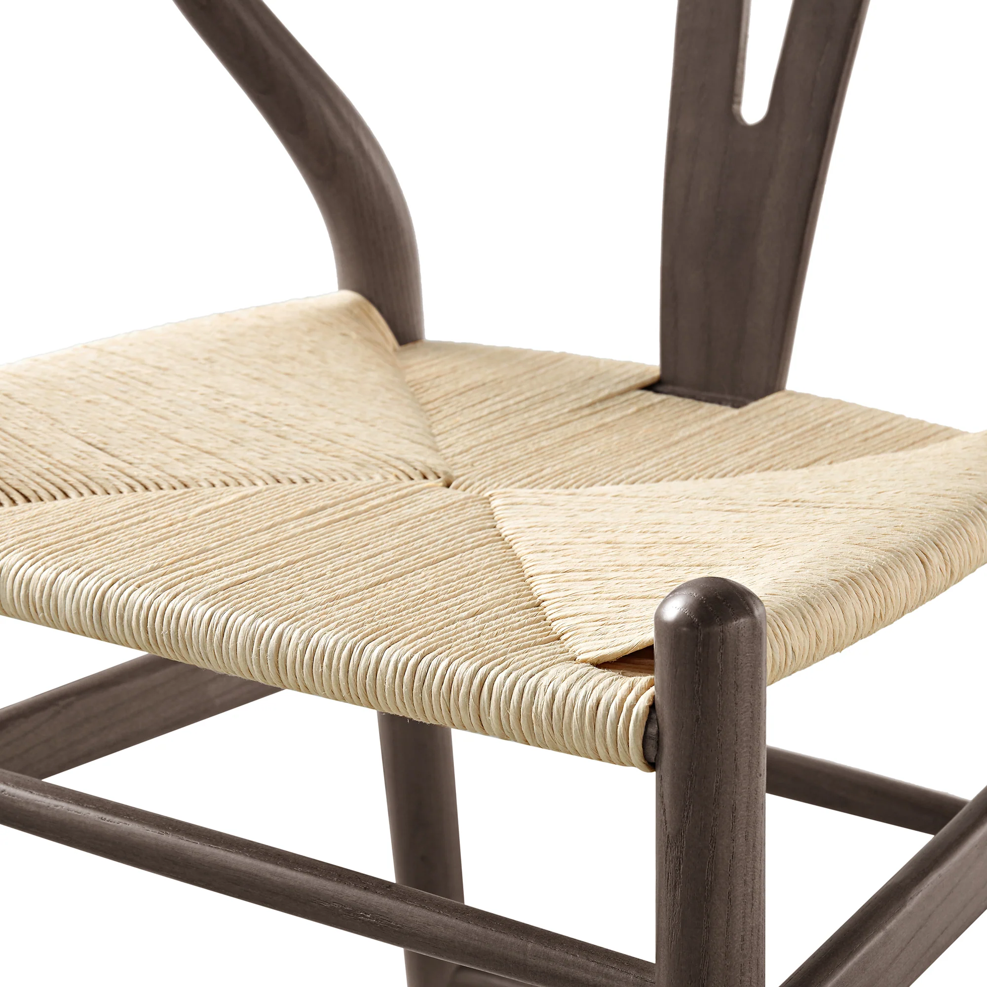 Hansel Wooden Natural Weave Counter Stool, Dark Walnut Colour Frame - Image 10