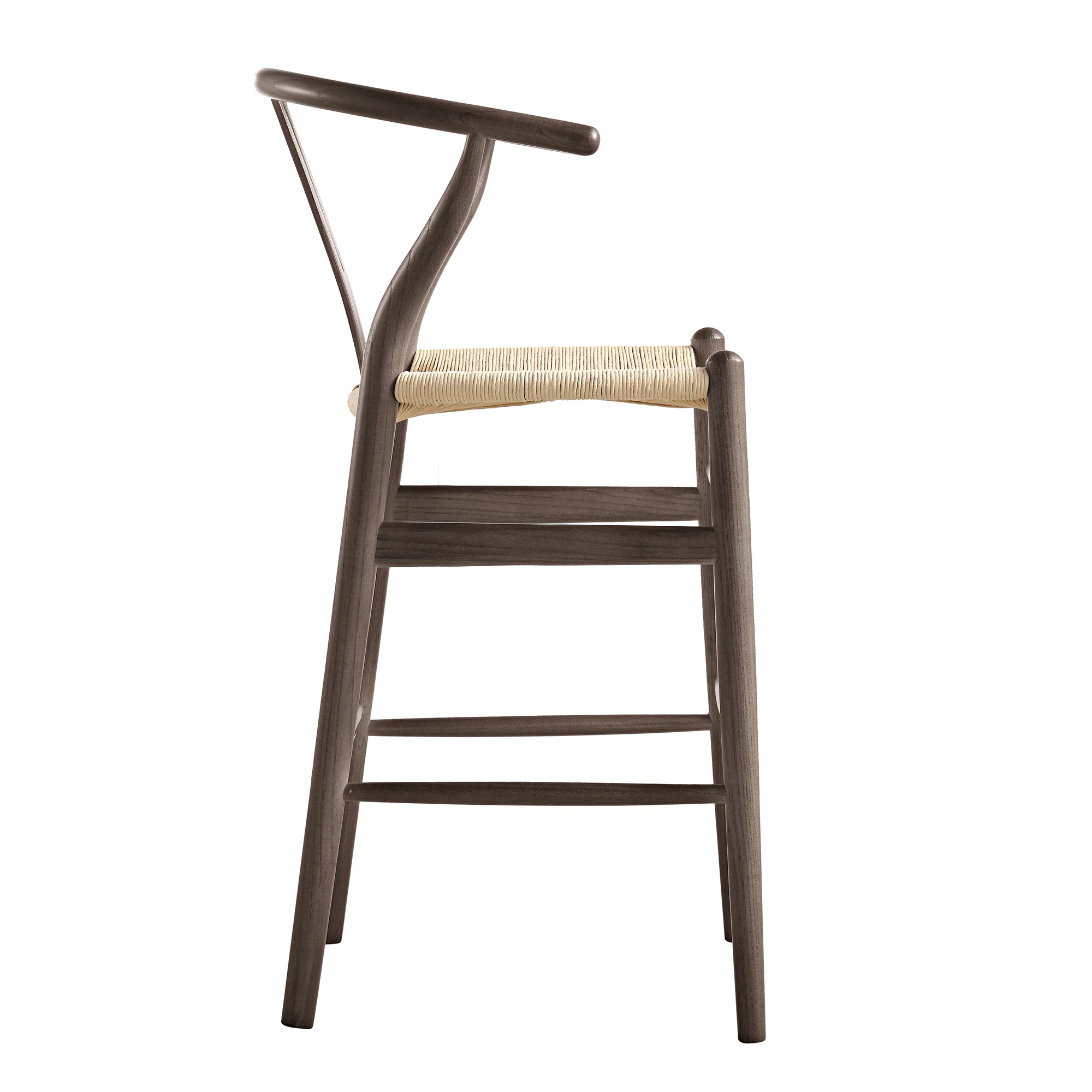 Hansel Wooden Natural Weave Counter Stool, Dark Walnut Colour Frame - Image 5