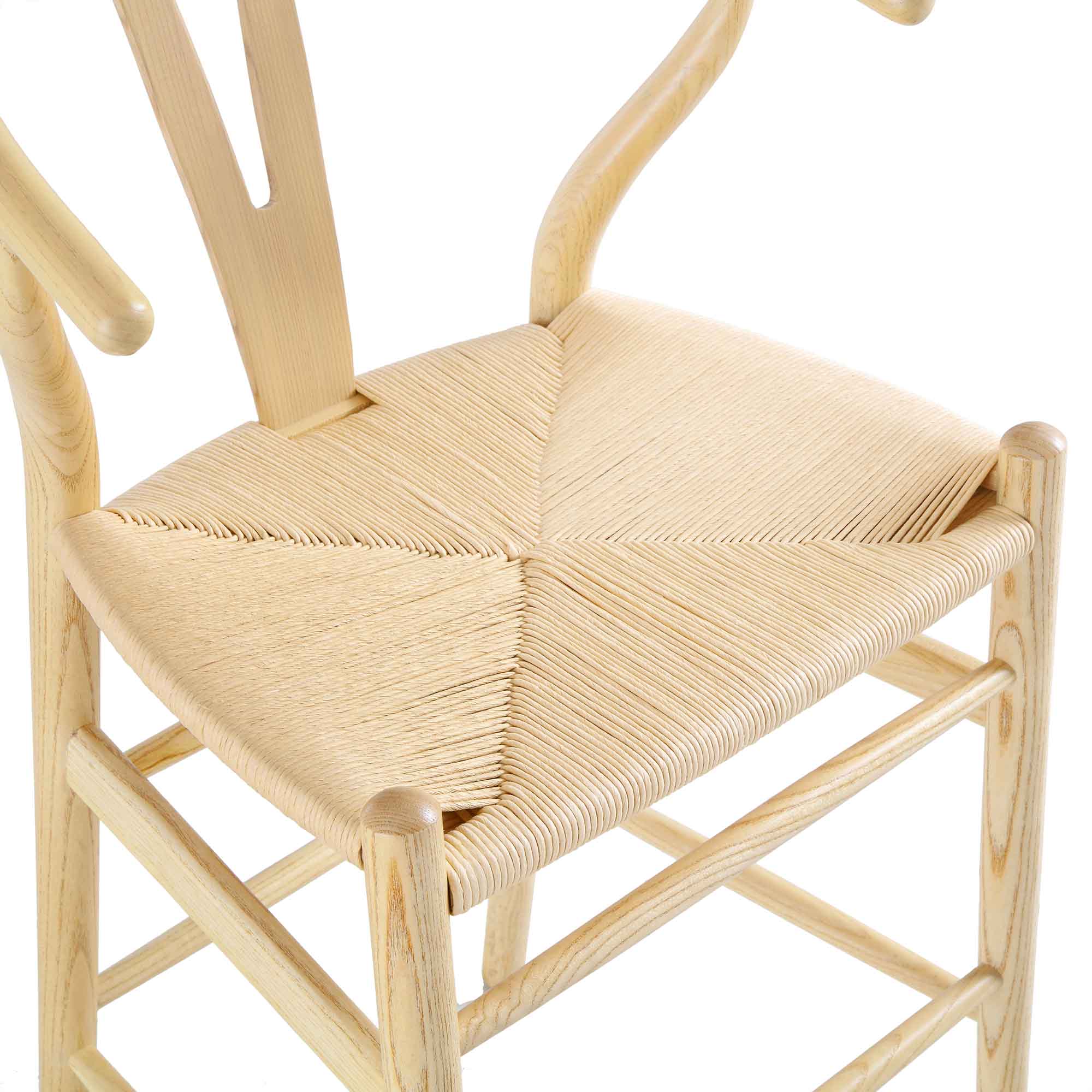 Hansel Wooden Natural Weave Counter Stool, Natural Frame - Image 10