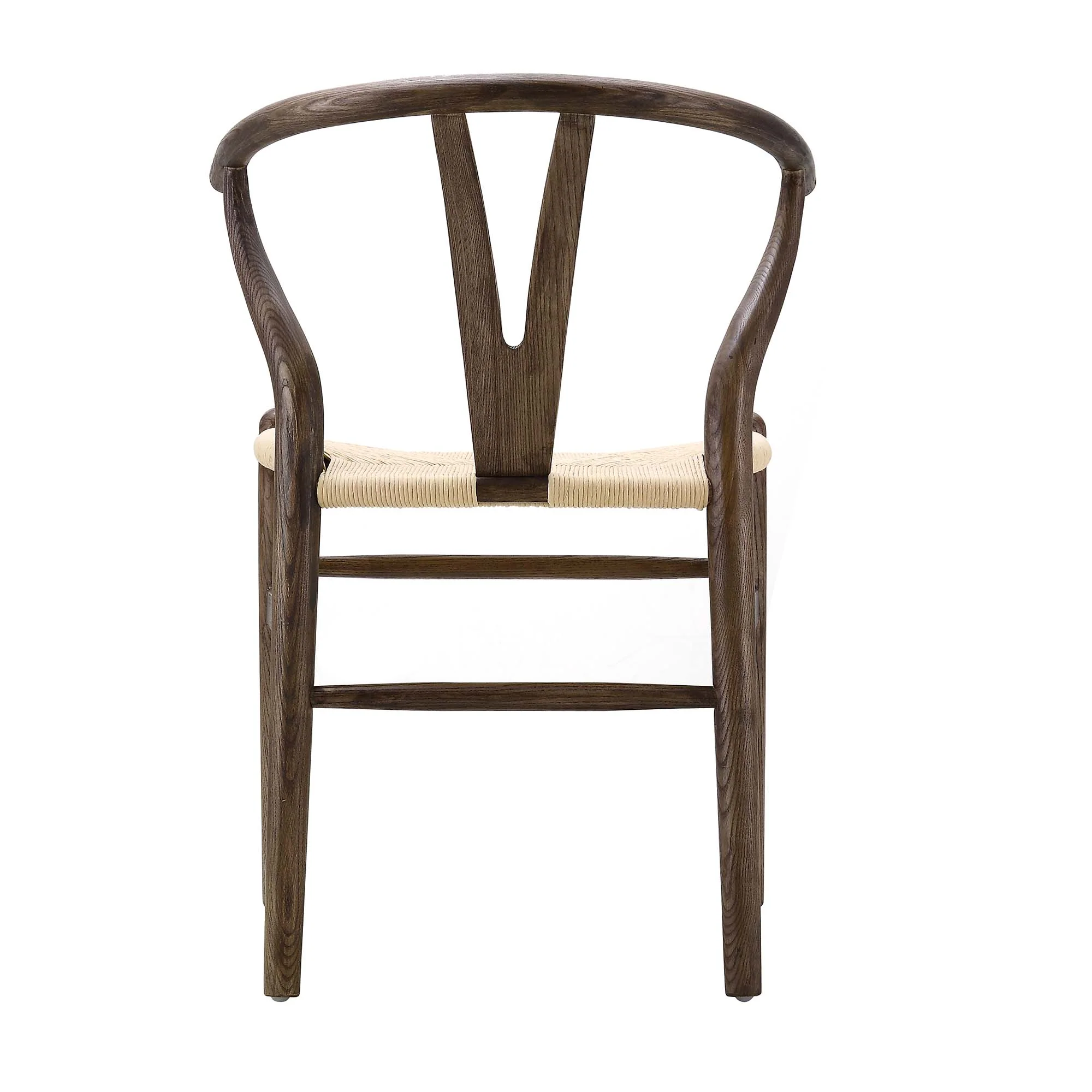 Hansel Wooden Natural Weave Dining Chair, Dark Walnut Colour Frame - Image 8