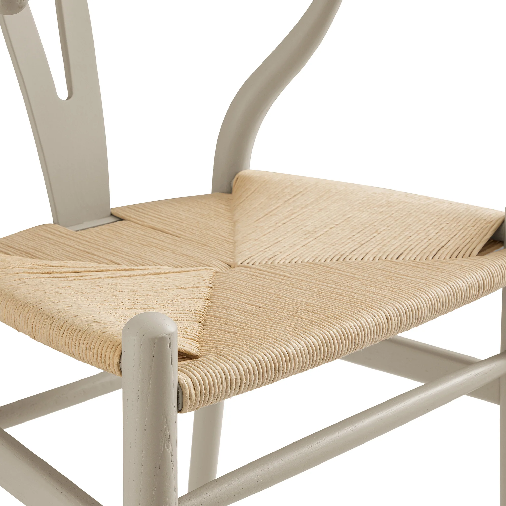 Hansel Wooden Natural Weave Dining Chair, Light Taupe Colour Frame - Image 12