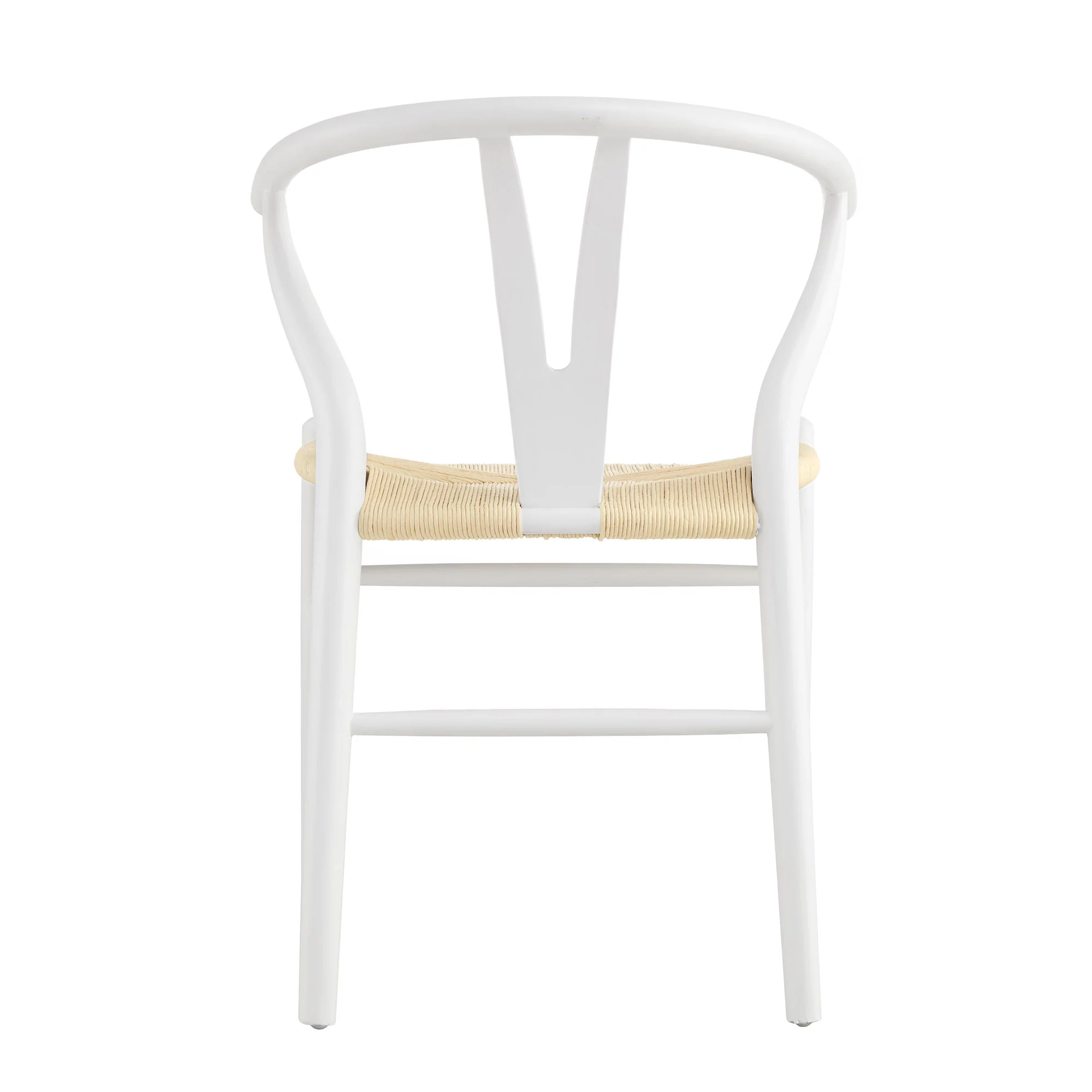 Hansel Wooden Natural Weave Dining Chair, White Colour Frame - Image 7