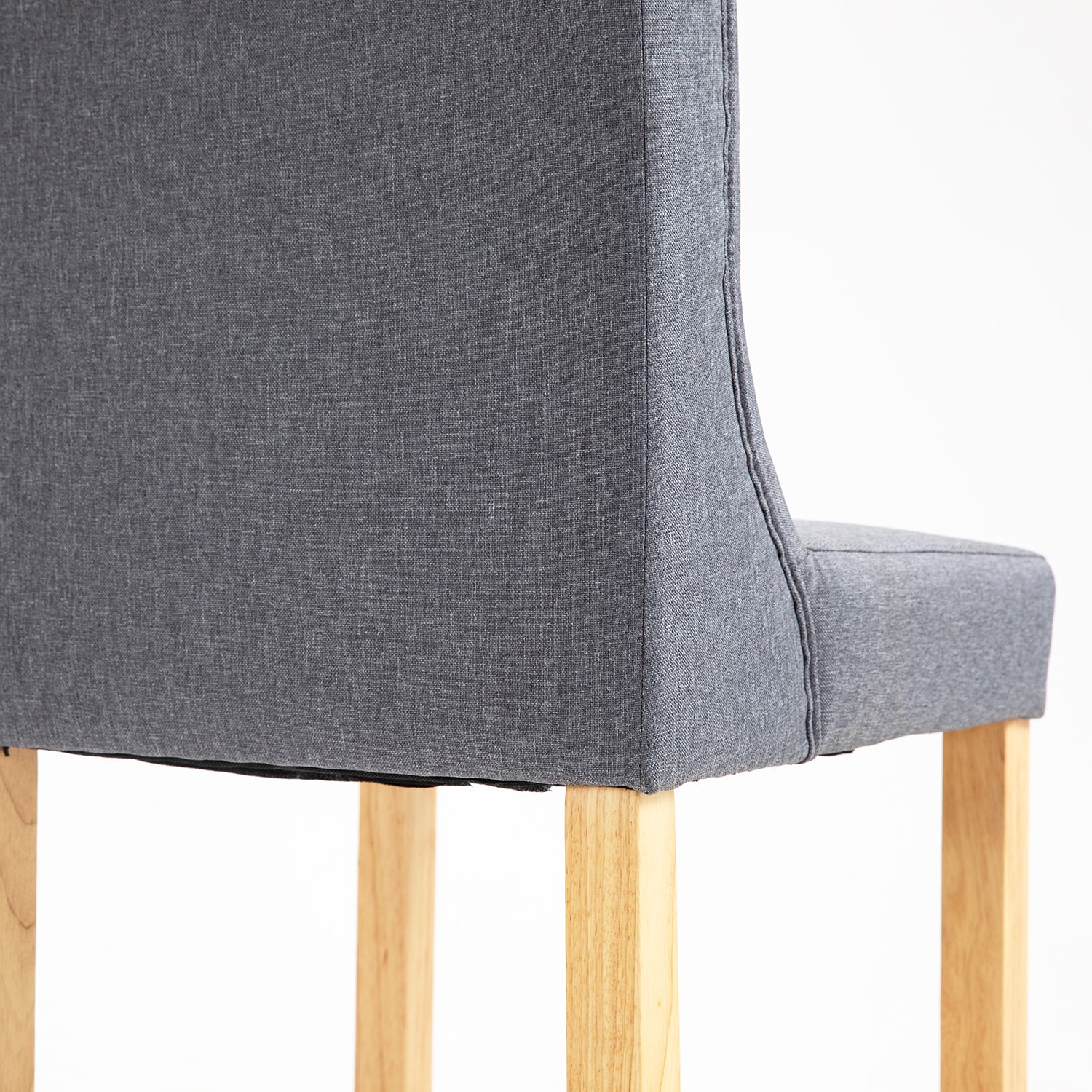Harbury Set of 2 Buttoned Bar Stools (Light Grey Linen) - Image 11