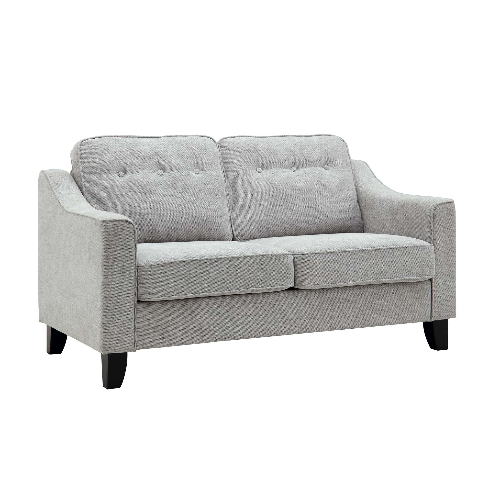 Harper 2-Seater Slope Arm Grey Woven Fabric Sofa - Image 4