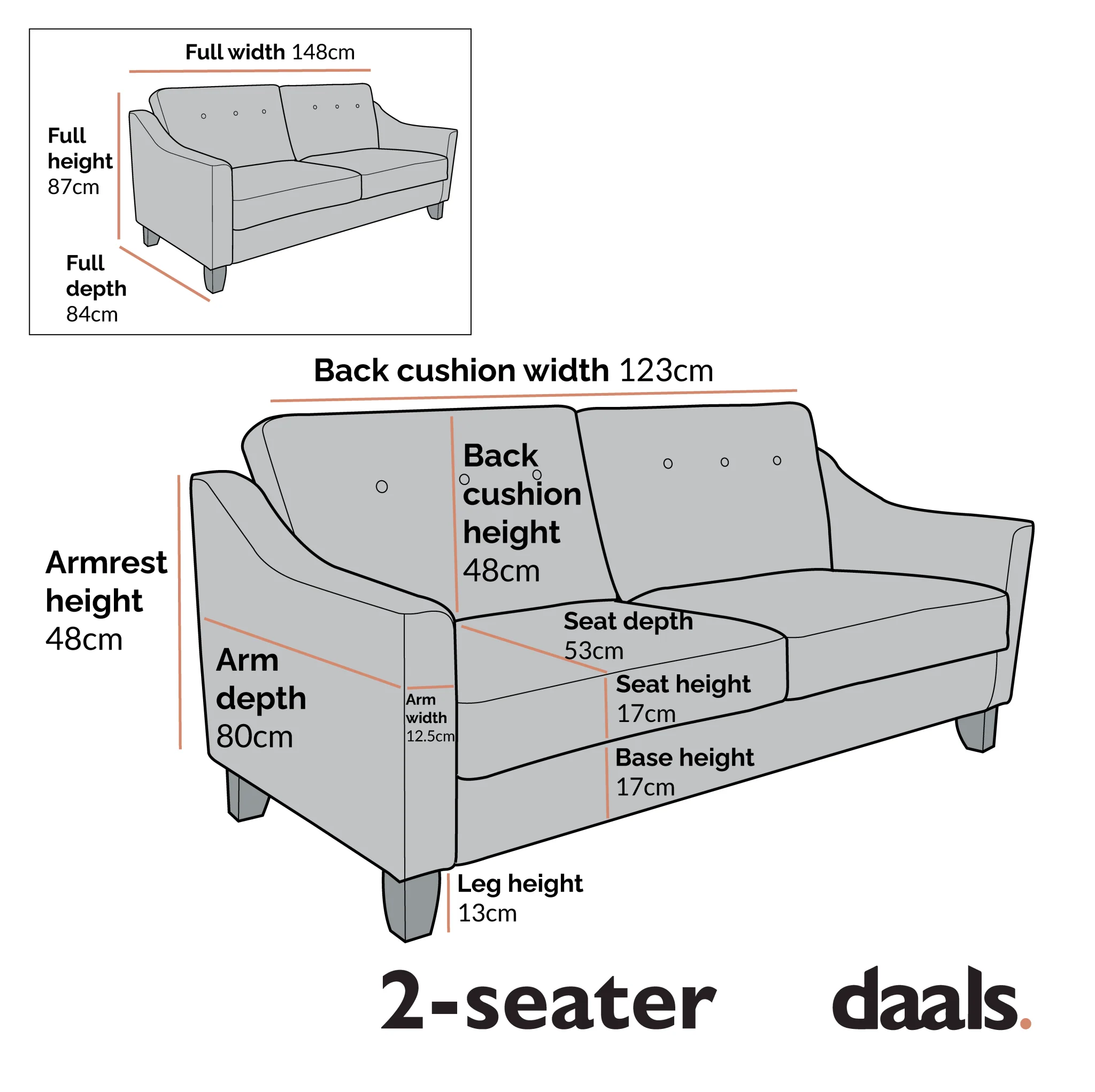 Harper  2-Seater Slope Arm Beige Woven Fabric Sofa - Image 6