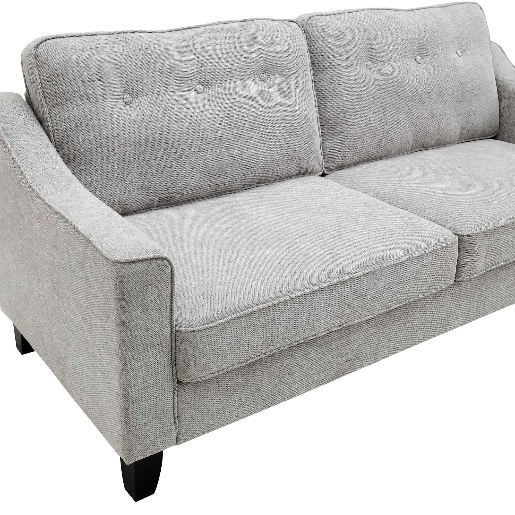 Harper 2-Seater Slope Arm Grey Woven Fabric Sofa - Image 9