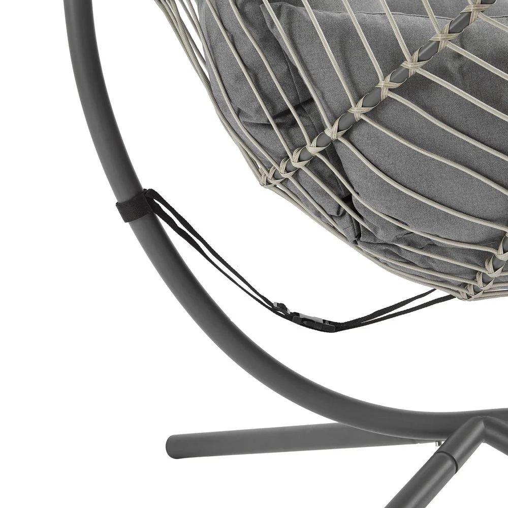 Harrington Rattan + Rope Indoor Outdoor Single Hanging Chair - Image 10