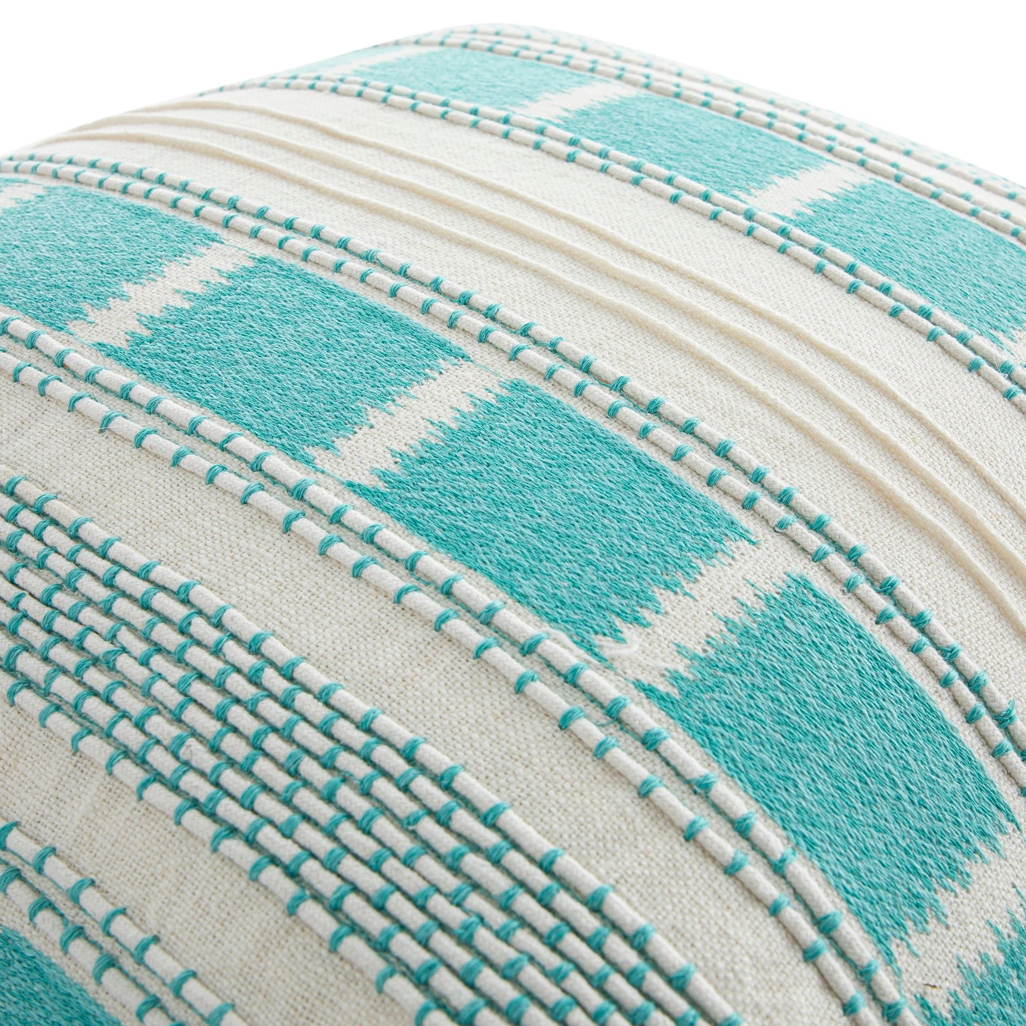 Hattie Blue Embroidered 100% Linen Cushion - Image 2