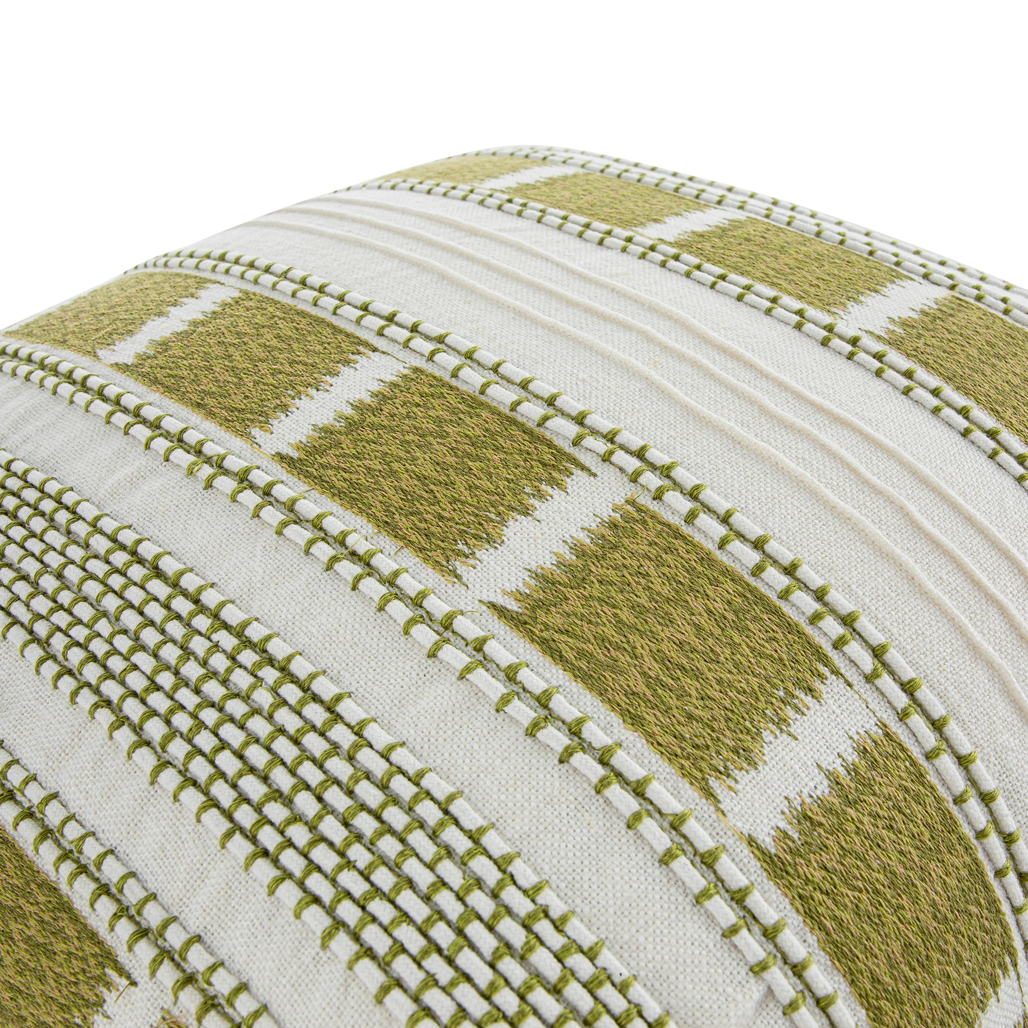 Hattie Green Embroidered 100% Linen Cushion - Image 2