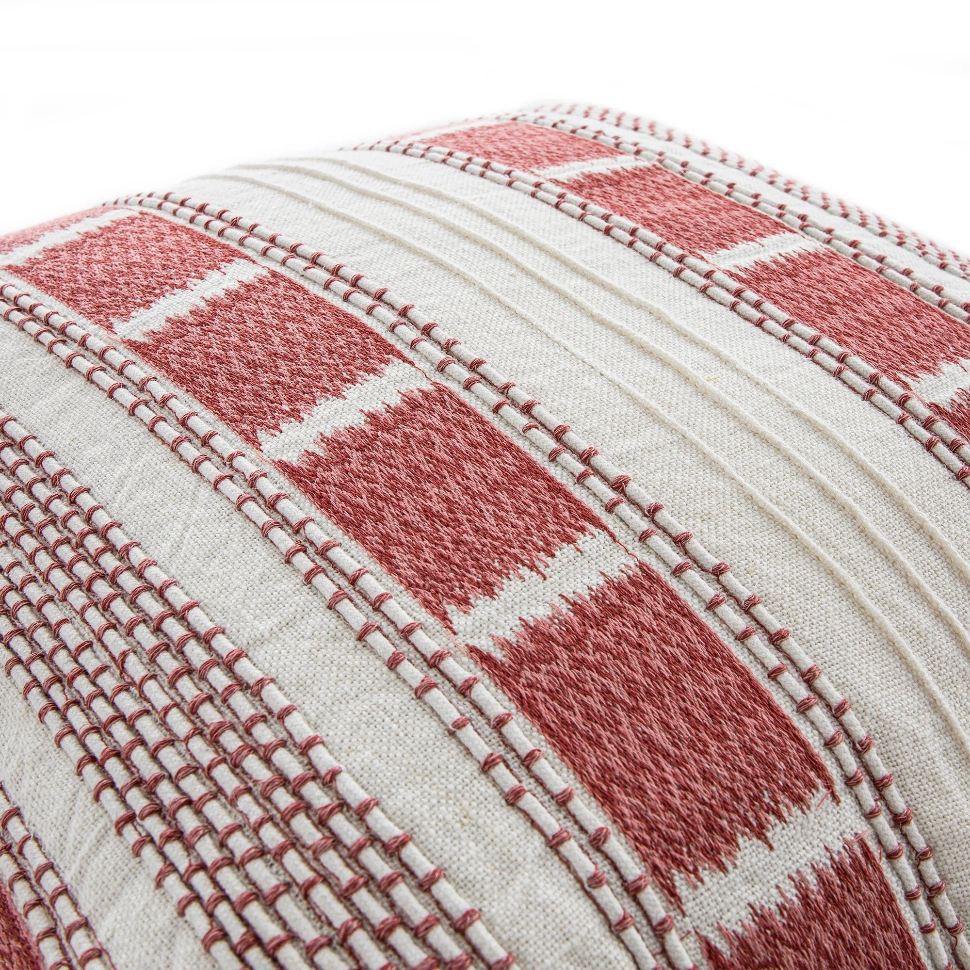 Hattie Pink Embroidered 100% Linen Cushion - Image 3