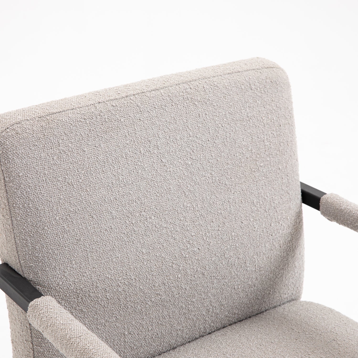 Hatton Steel Frame Boucle Accent Chair (Grey) - Image 12