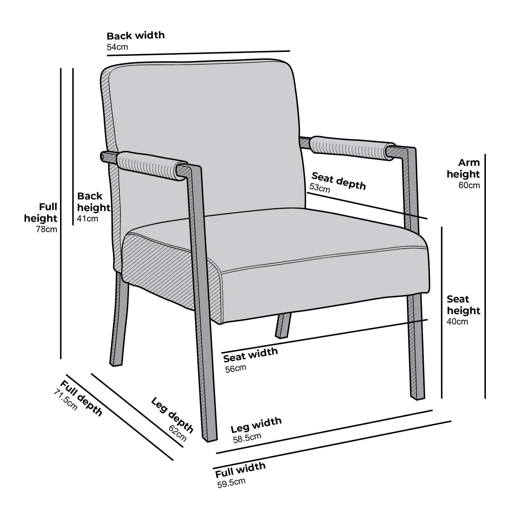 Hatton Steel Frame Boucle Accent Chair (Grey) - Image 7