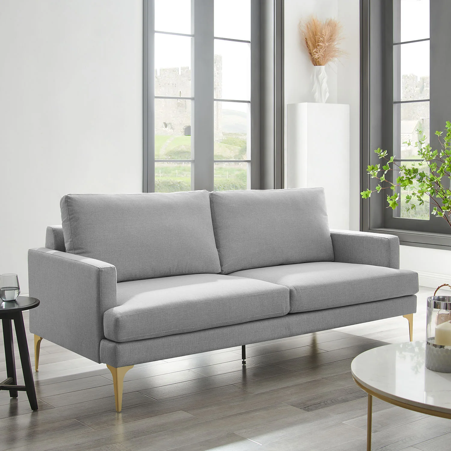 Haven Grey Fabric 3-Seater Sofa - Image 3