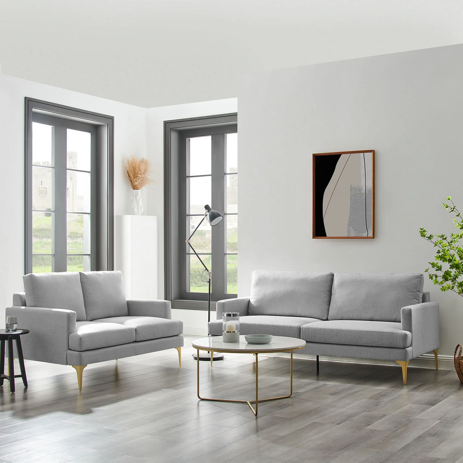 Haven Grey Fabric 3-Seater Sofa - Image 5