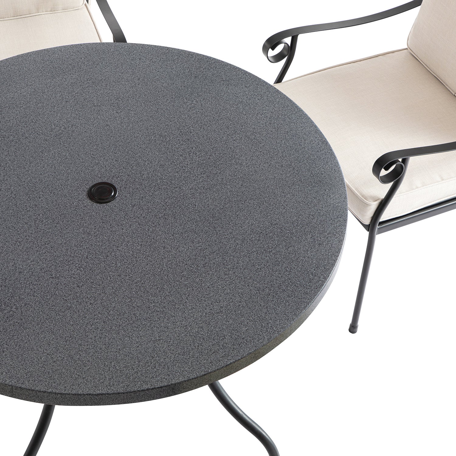 Haymes Indoor and Outdoor Metal 4-Seater Round Dining Set, Beige - Image 13