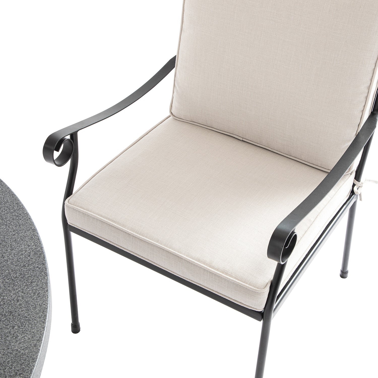 Haymes Indoor and Outdoor Metal 4-Seater Round Dining Set, Beige - Image 14