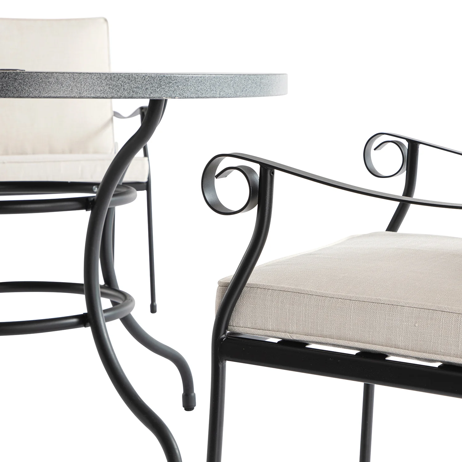 Haymes Indoor and Outdoor Metal 4-Seater Round Dining Set, Beige - Image 15